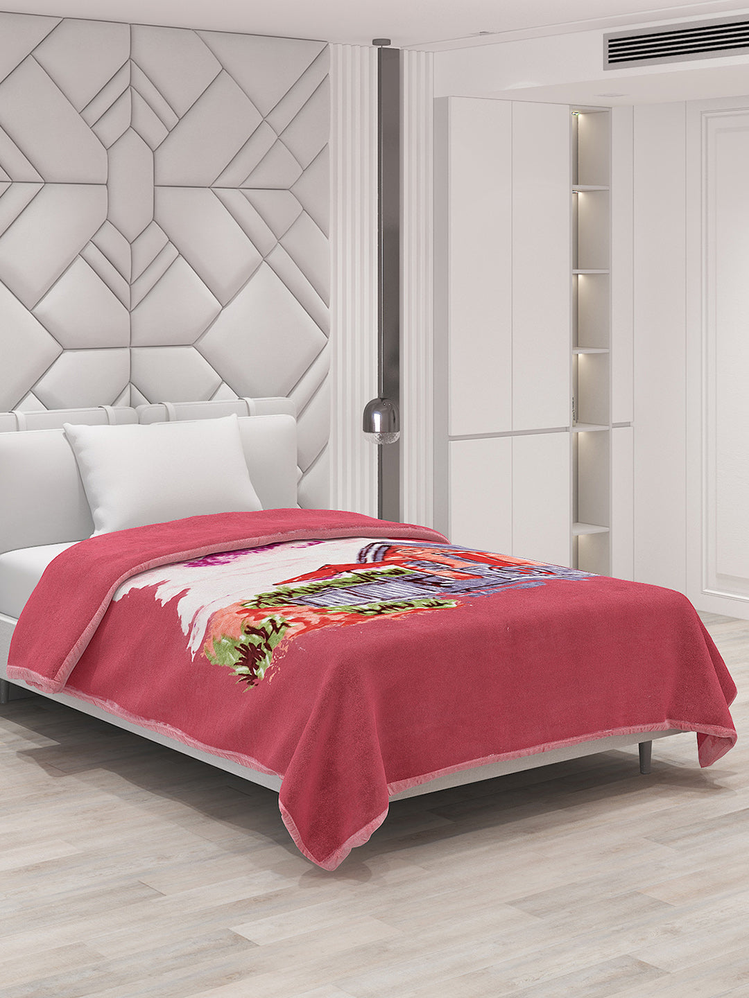 Printed Single Bed Blanket for Mild Winter -1 Ply