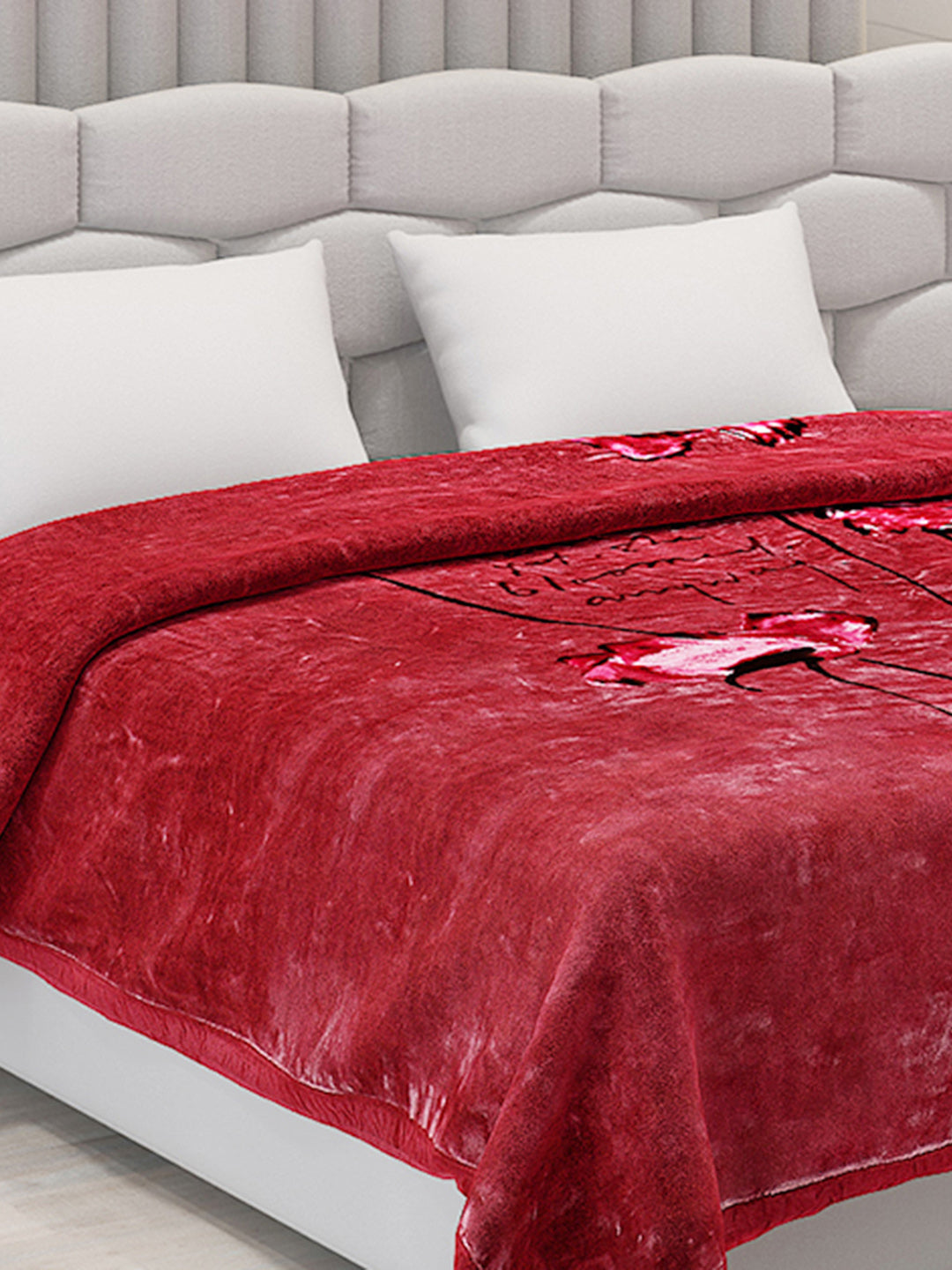 Printed Double Bed Blanket for Mild Winter -1 Ply