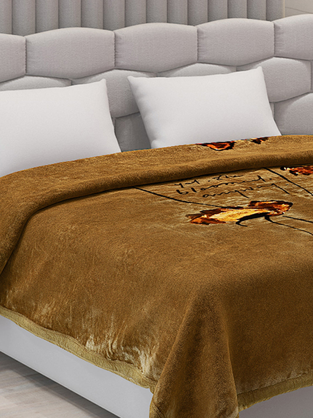 Printed Double Bed Blanket for Mild Winter -1 Ply