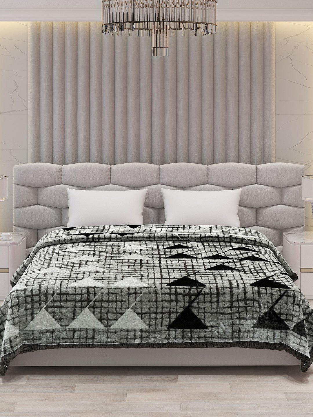 Printed Double Bed Blanket for Mild Winter -1 Ply