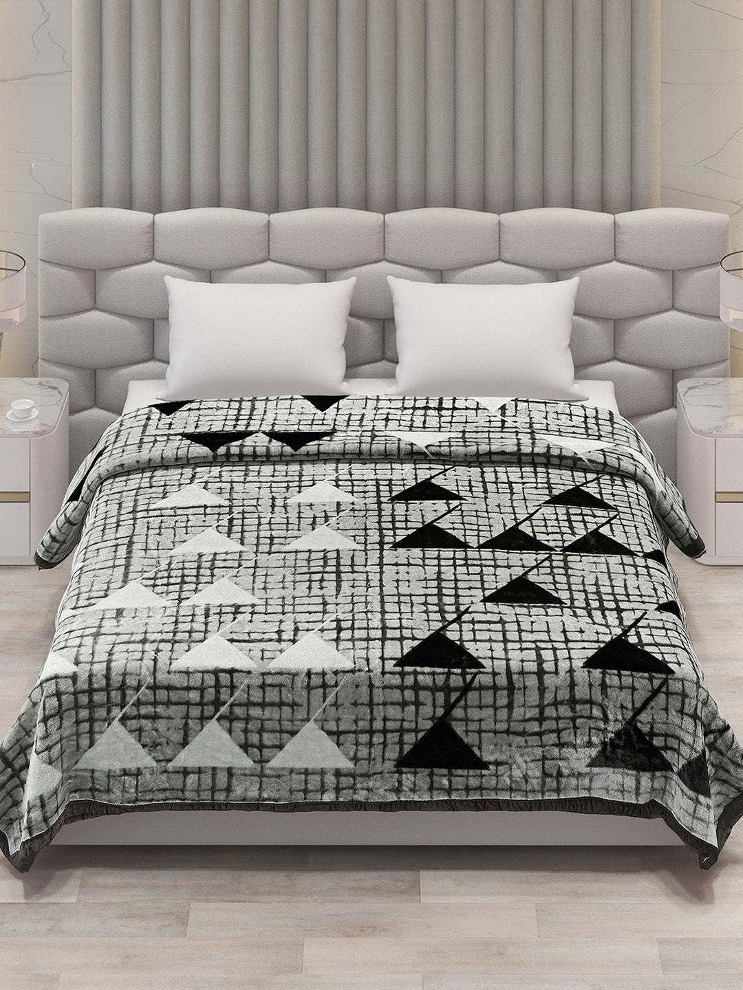 Printed Double Bed Blanket for Mild Winter -1 Ply