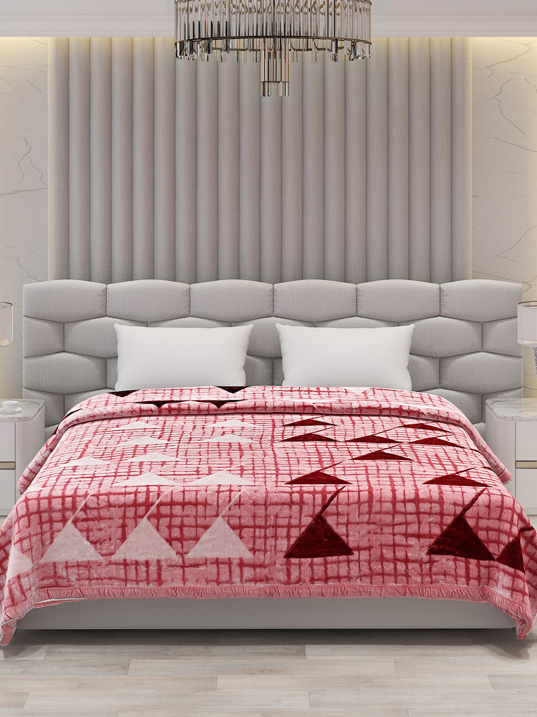 Printed Double Bed Blanket for Mild Winter -1 Ply