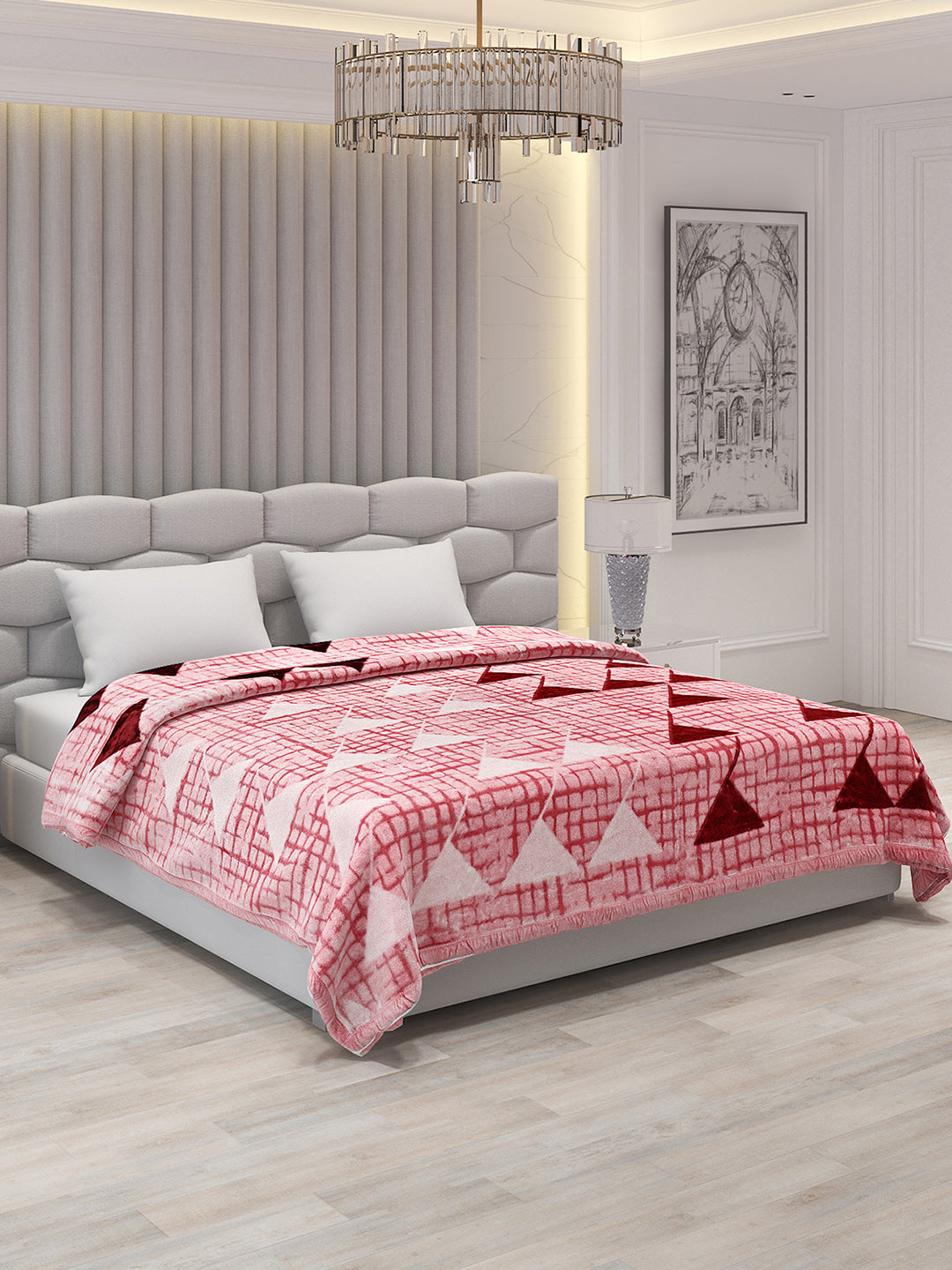 Printed Double Bed Blanket for Mild Winter -1 Ply
