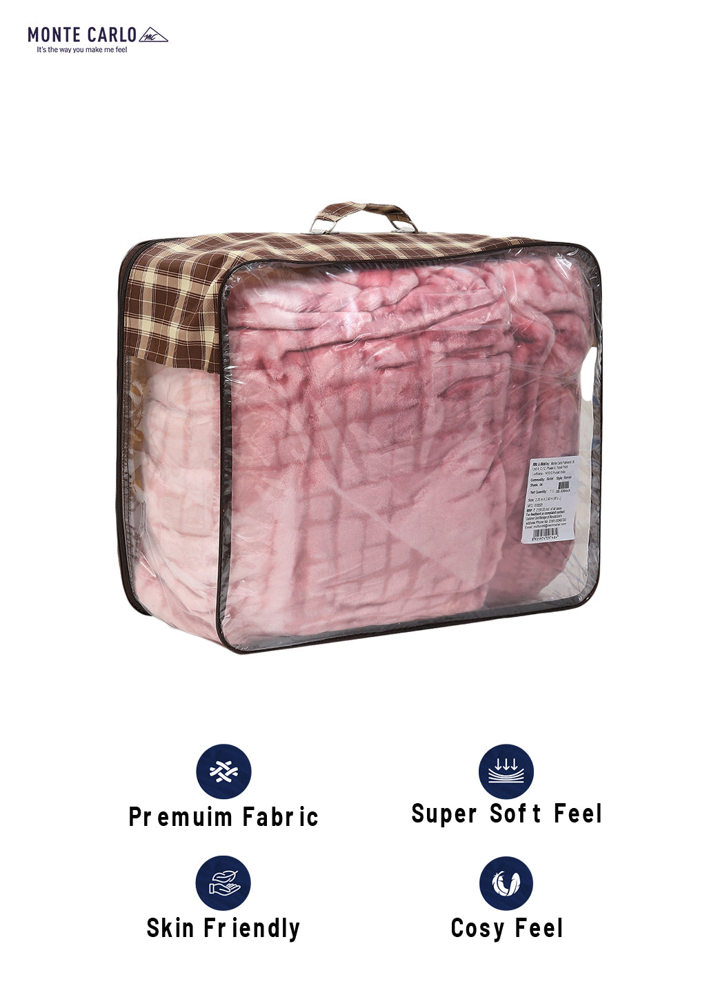 Printed Double Bed Blanket for Mild Winter -1 Ply