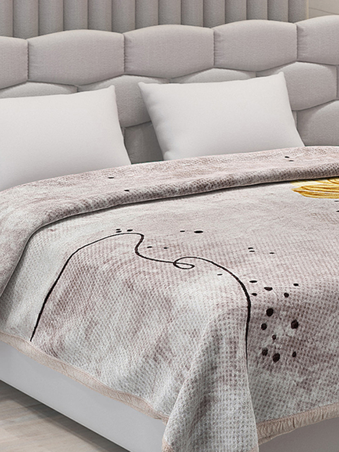 Printed Double Bed Blanket for Mild Winter -1 Ply