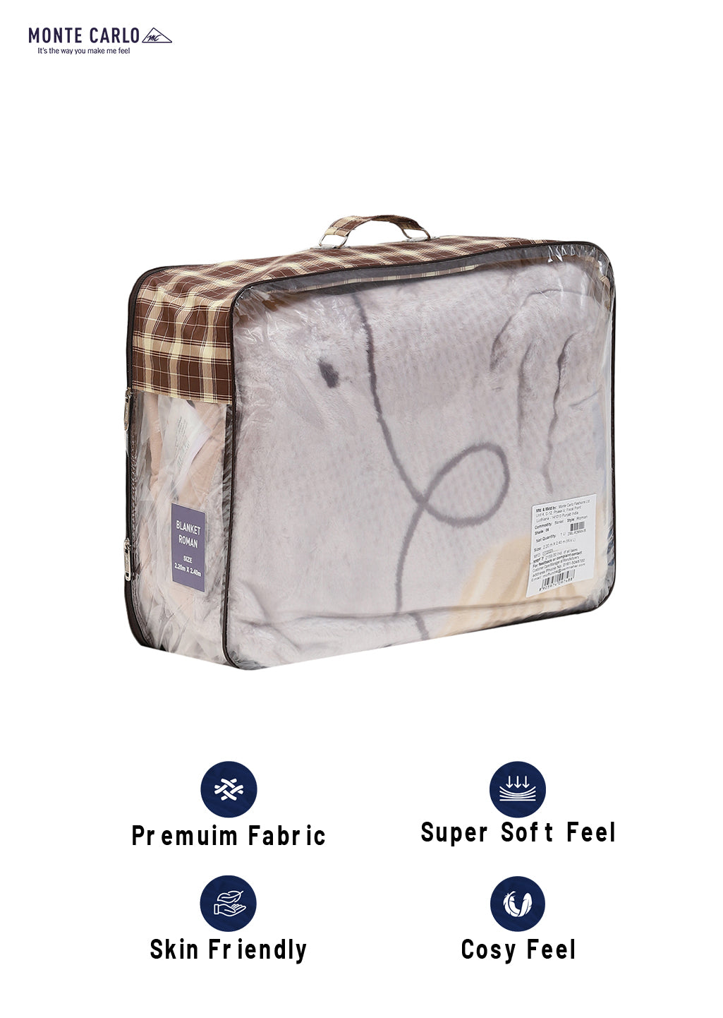 Printed Double Bed Blanket for Mild Winter -1 Ply