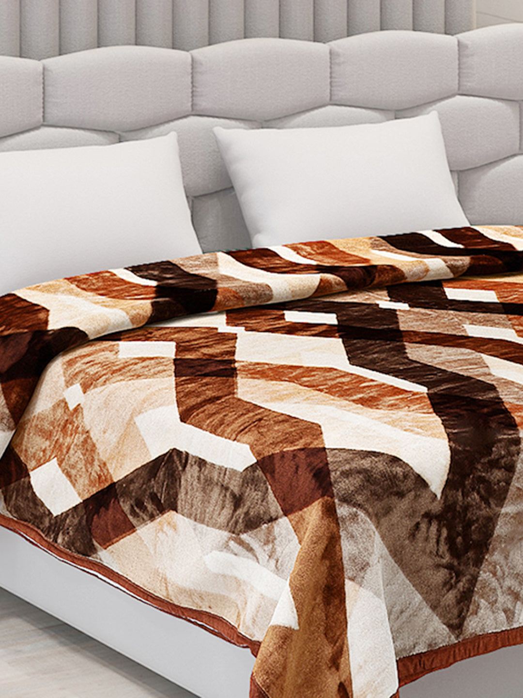 Printed Double Bed Blanket for Mild Winter -1 Ply