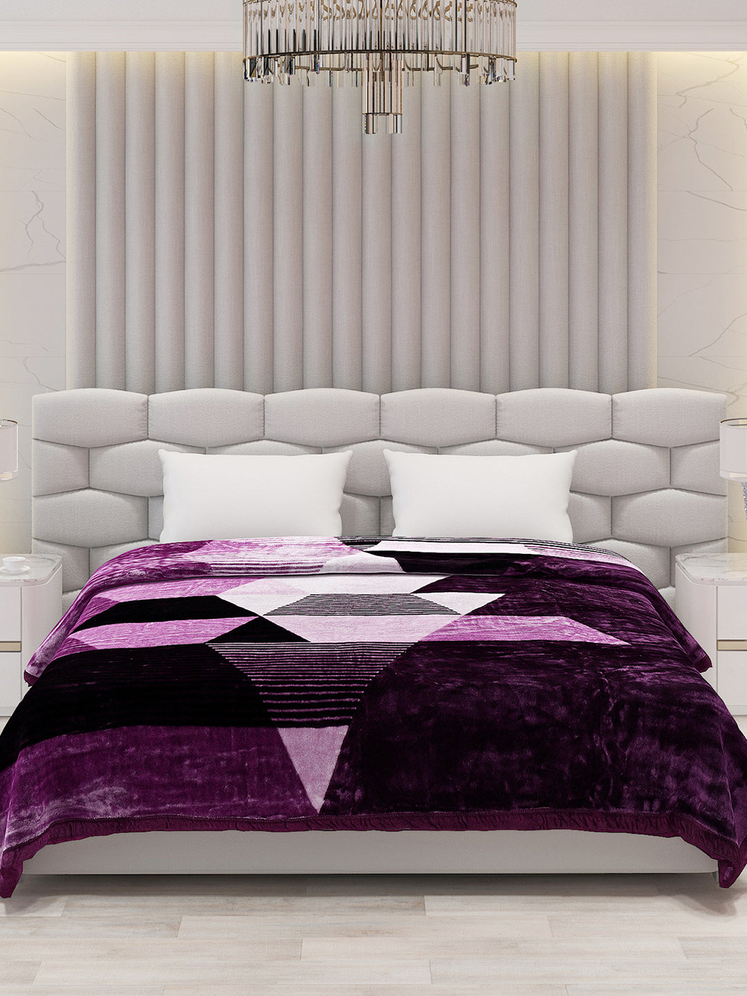 Printed Double Bed Blanket for Mild Winter -1 Ply