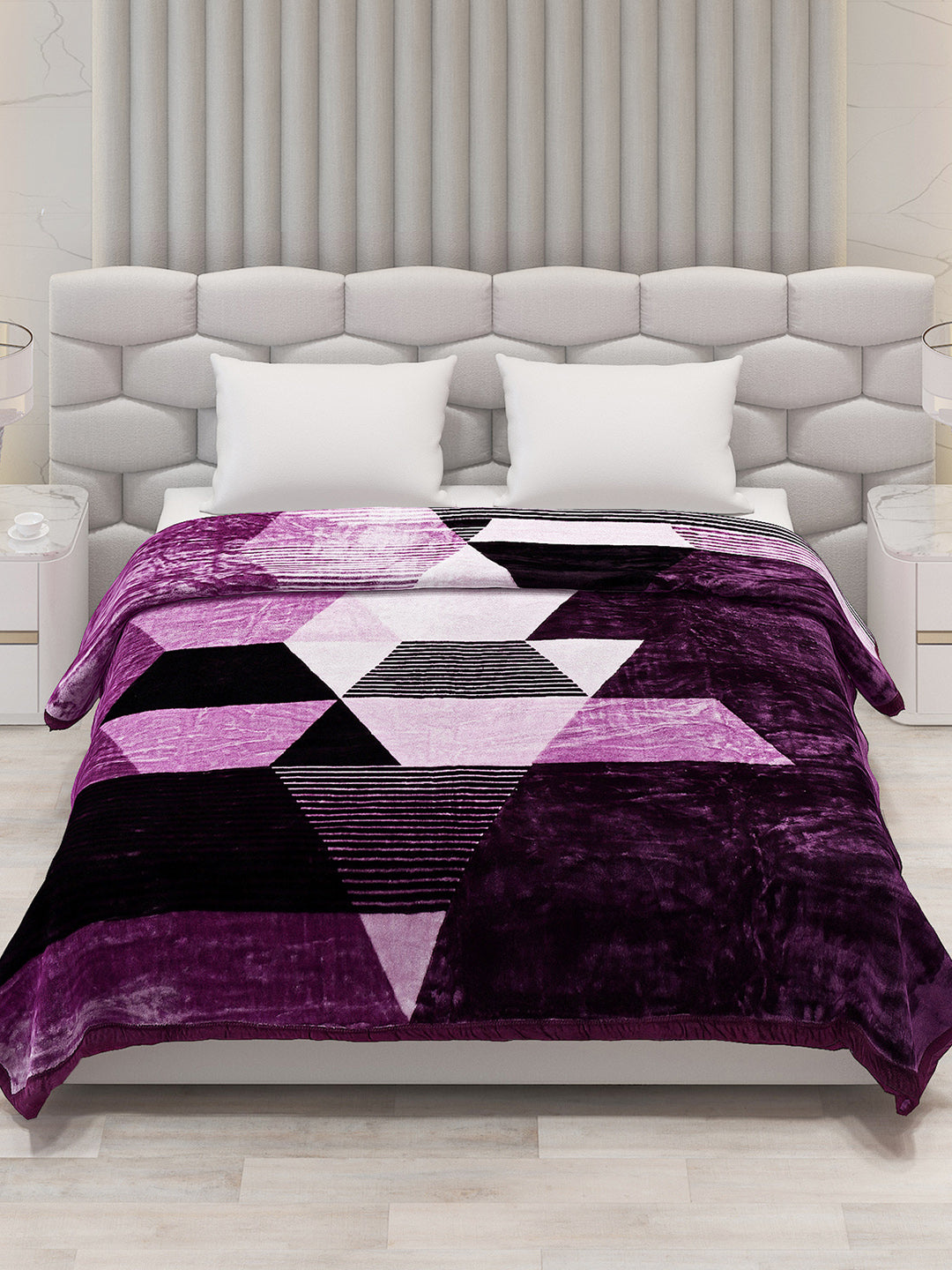 Printed Double Bed Blanket for Mild Winter -1 Ply