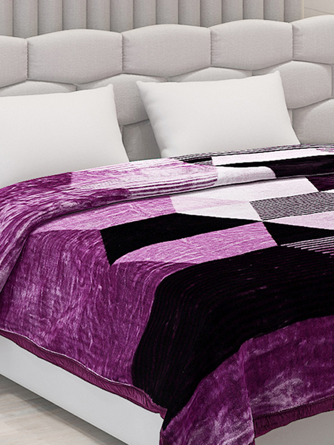 Printed Double Bed Blanket for Mild Winter -1 Ply