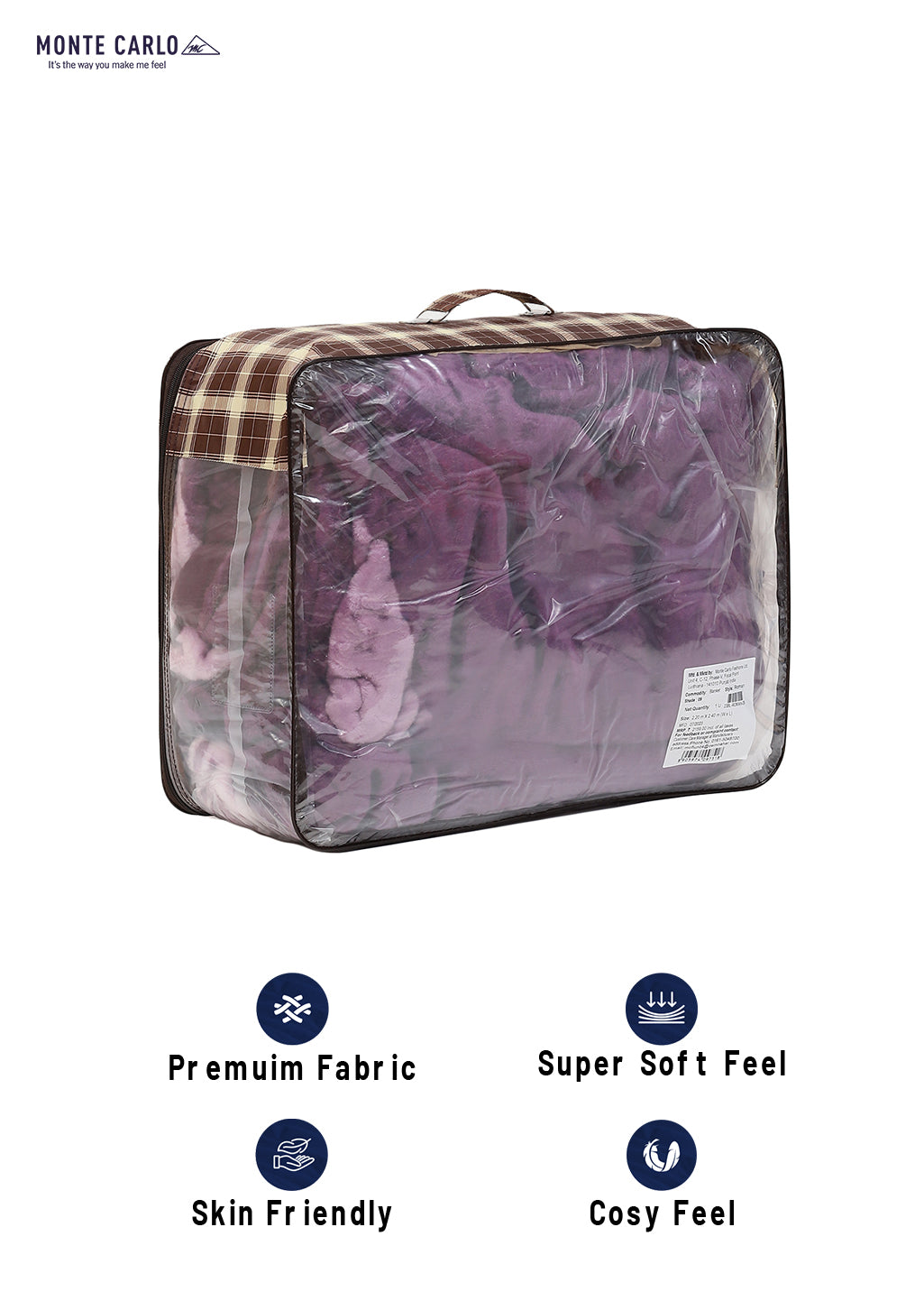 Printed Double Bed Blanket for Mild Winter -1 Ply