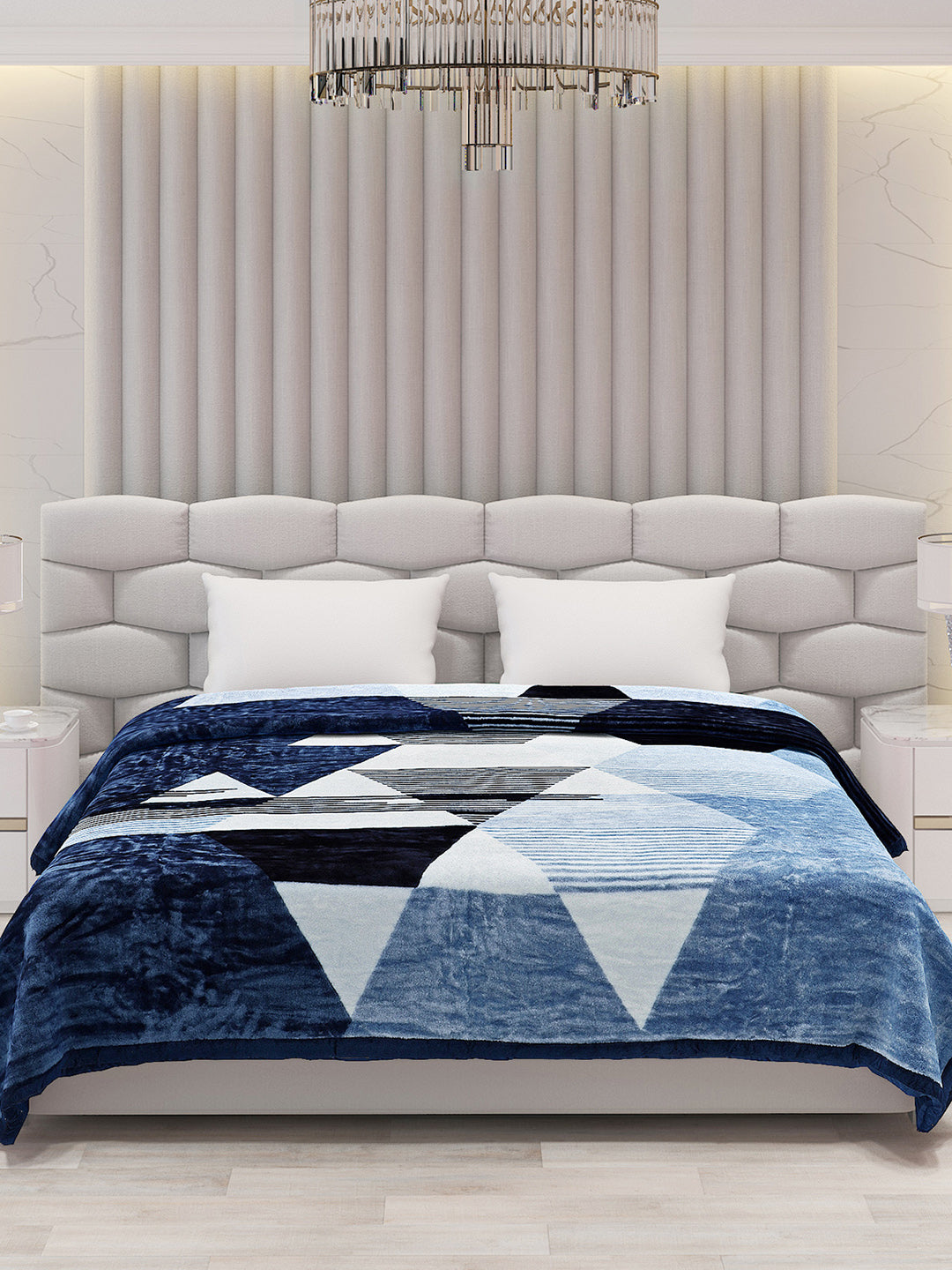 Printed Double Bed Blanket for Mild Winter -1 Ply