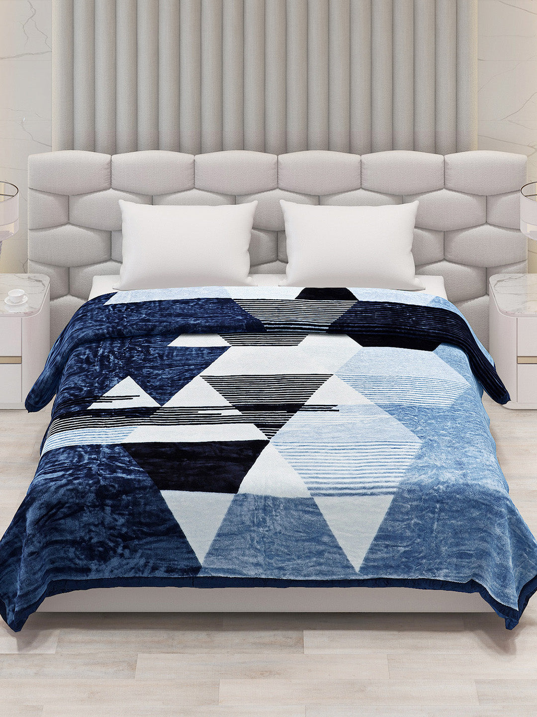 Printed Double Bed Blanket for Mild Winter -1 Ply