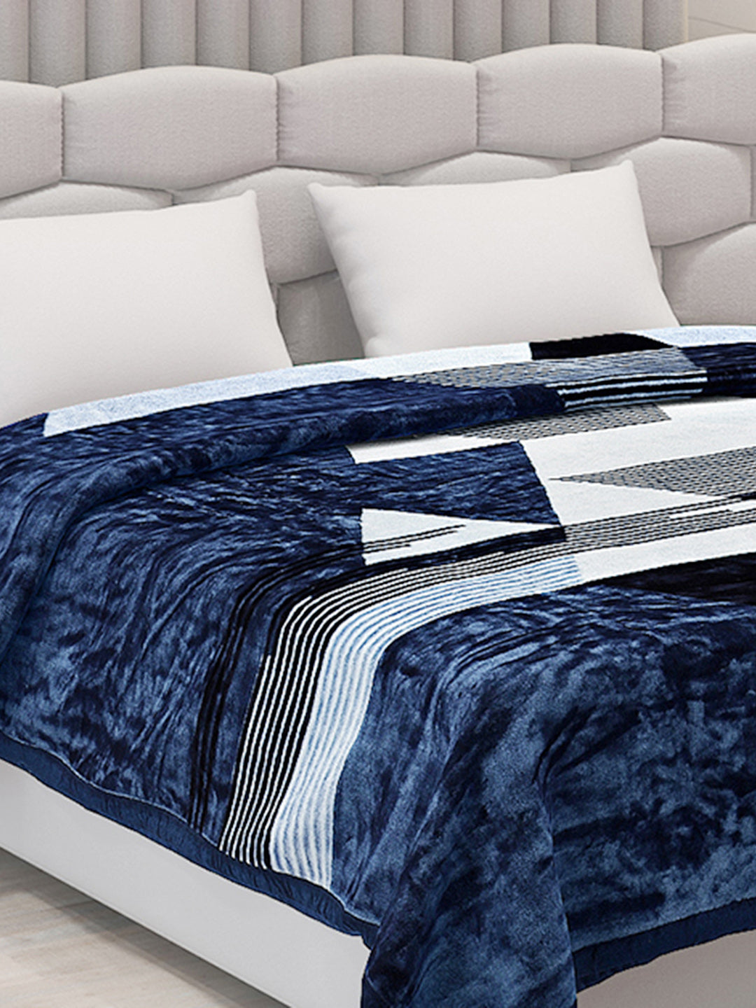 Printed Double Bed Blanket for Mild Winter -1 Ply