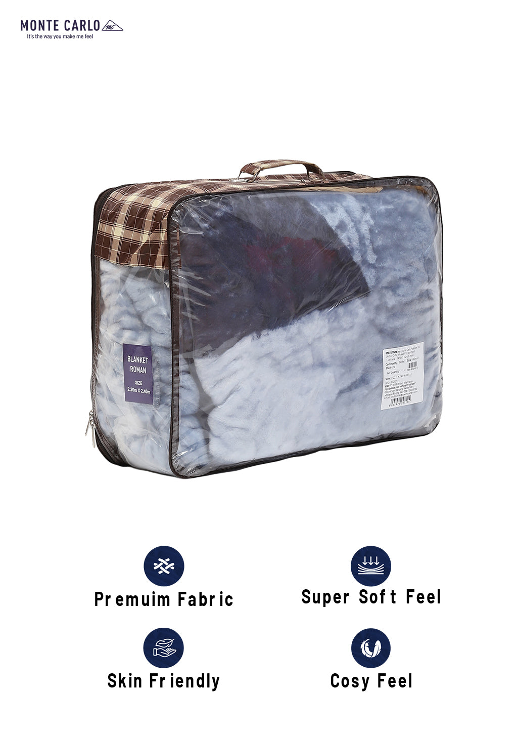 Printed Double Bed Blanket for Mild Winter -1 Ply