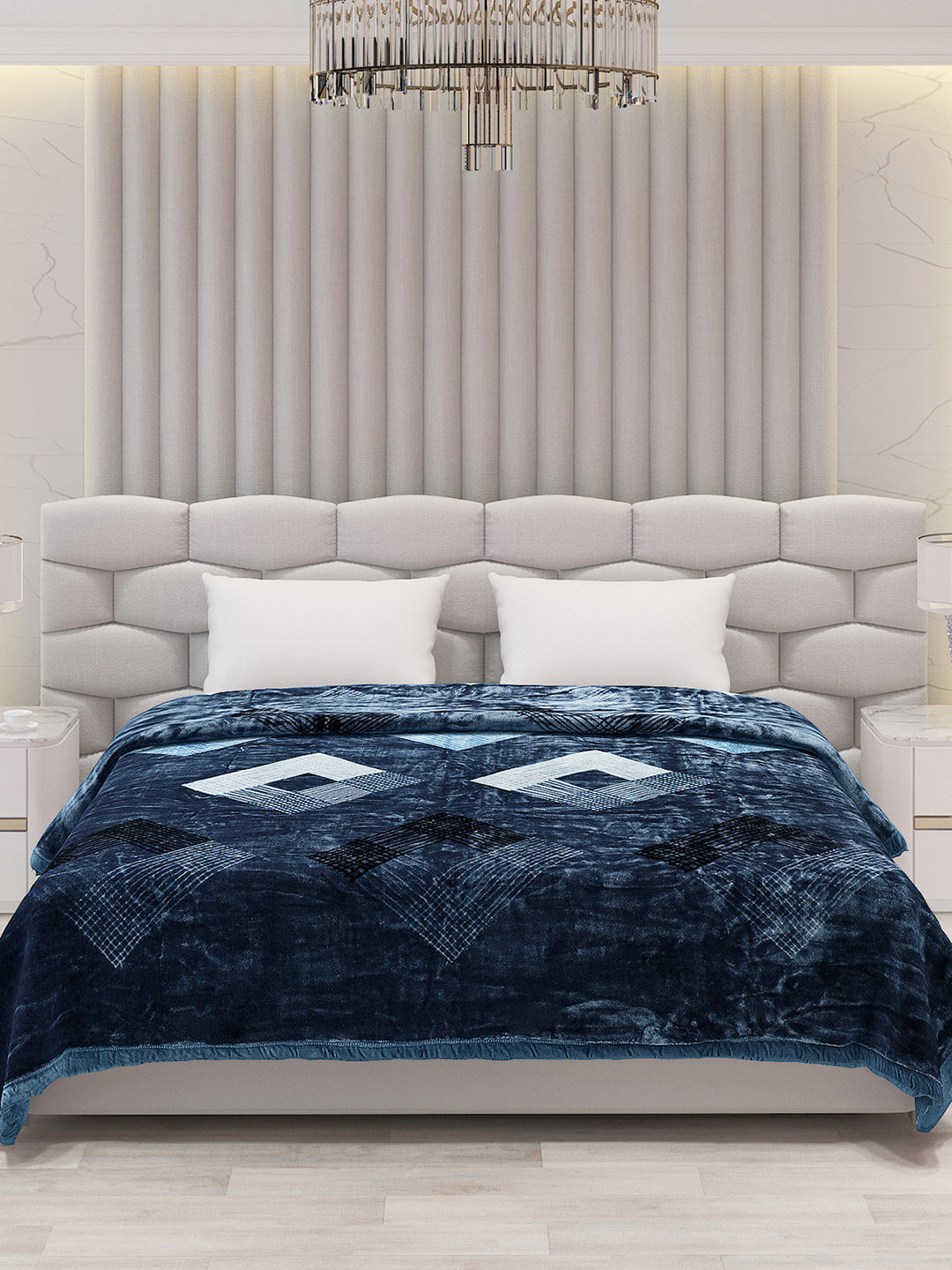 Printed Double Bed Blanket for Mild Winter -1 Ply