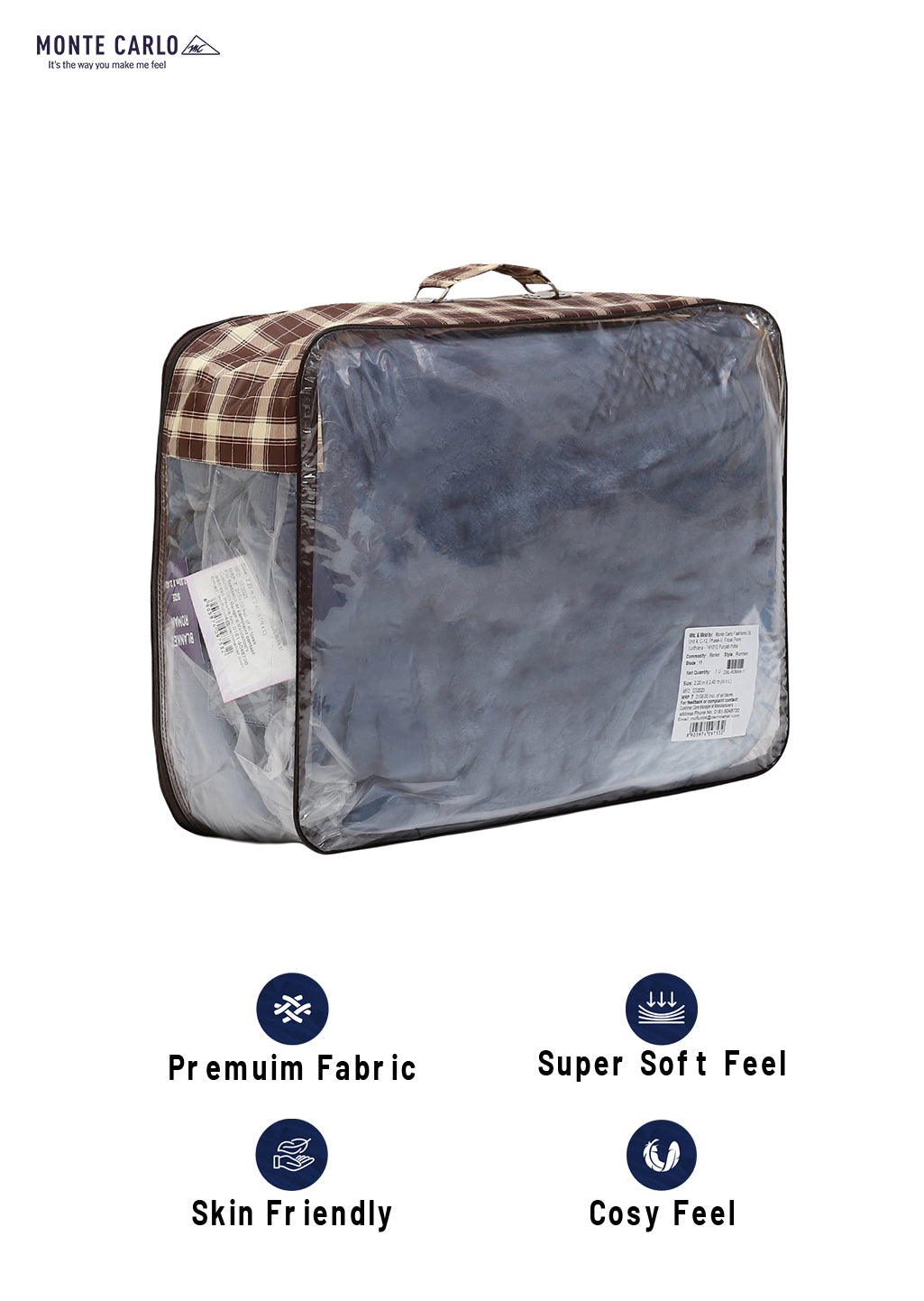 Printed Double Bed Blanket for Mild Winter -1 Ply