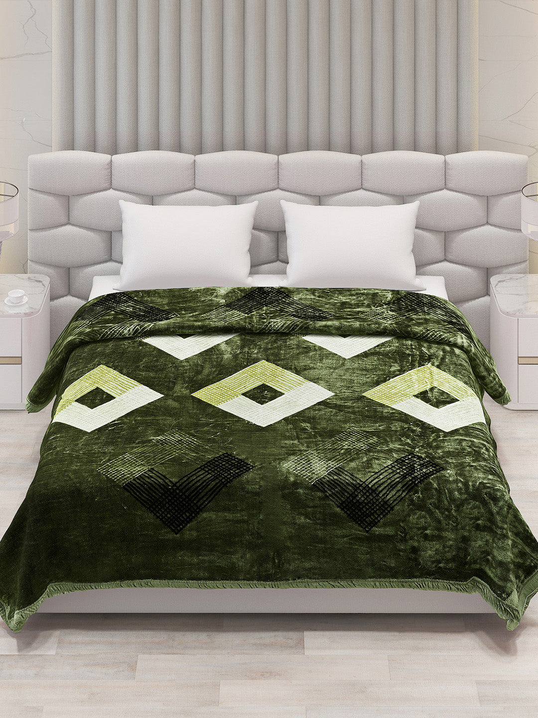 Printed Double Bed Blanket for Mild Winter -1 Ply