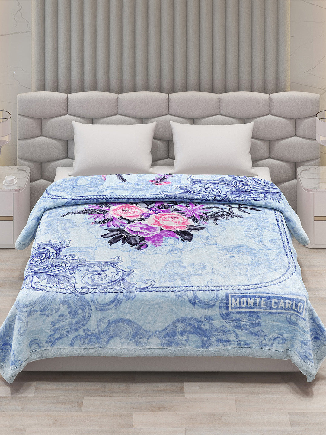 Printed Double Bed Blanket for Heavy Winter -3 Ply