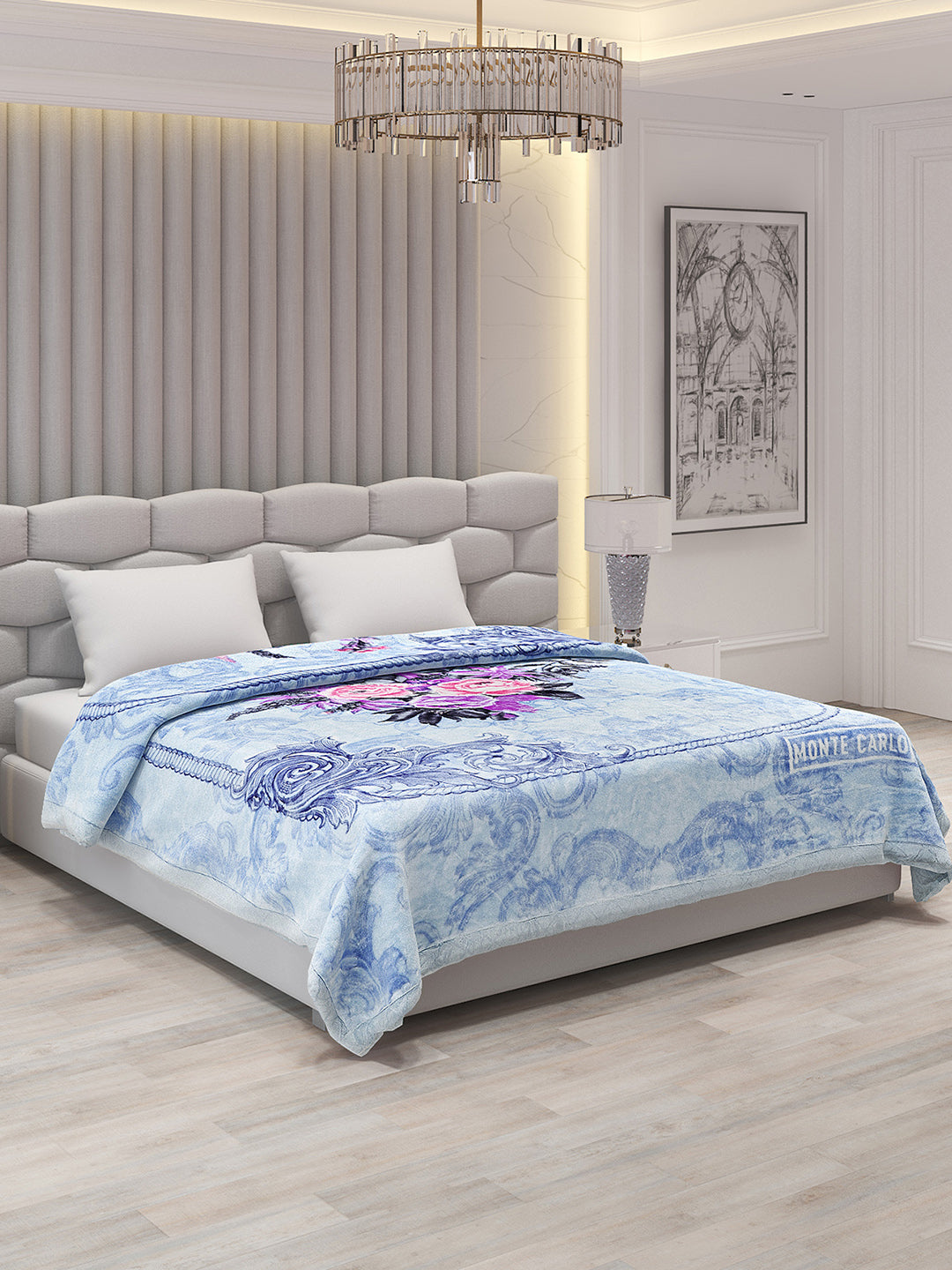 Printed Double Bed Blanket for Heavy Winter -3 Ply