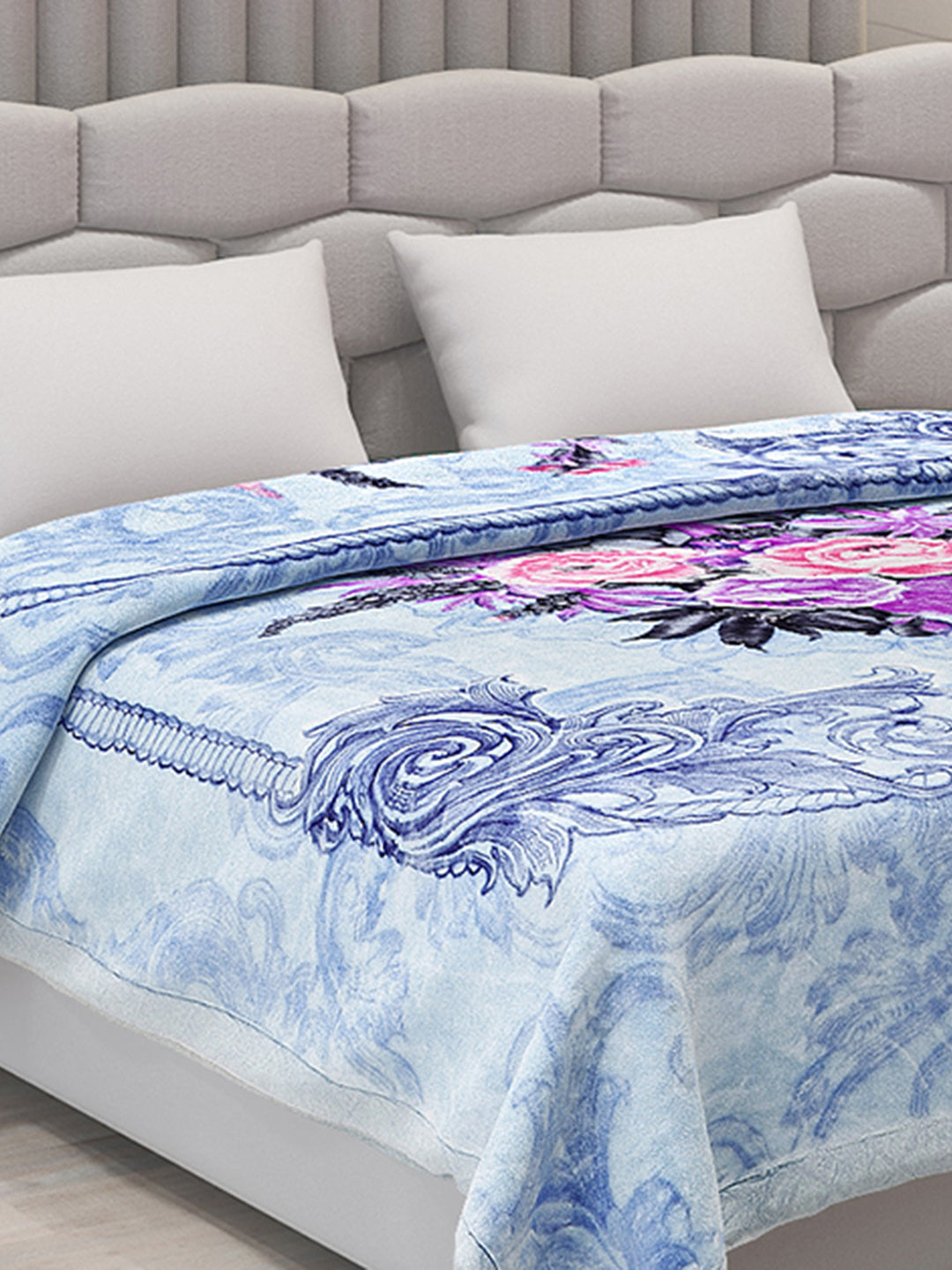 Printed Double Bed Blanket for Heavy Winter -3 Ply