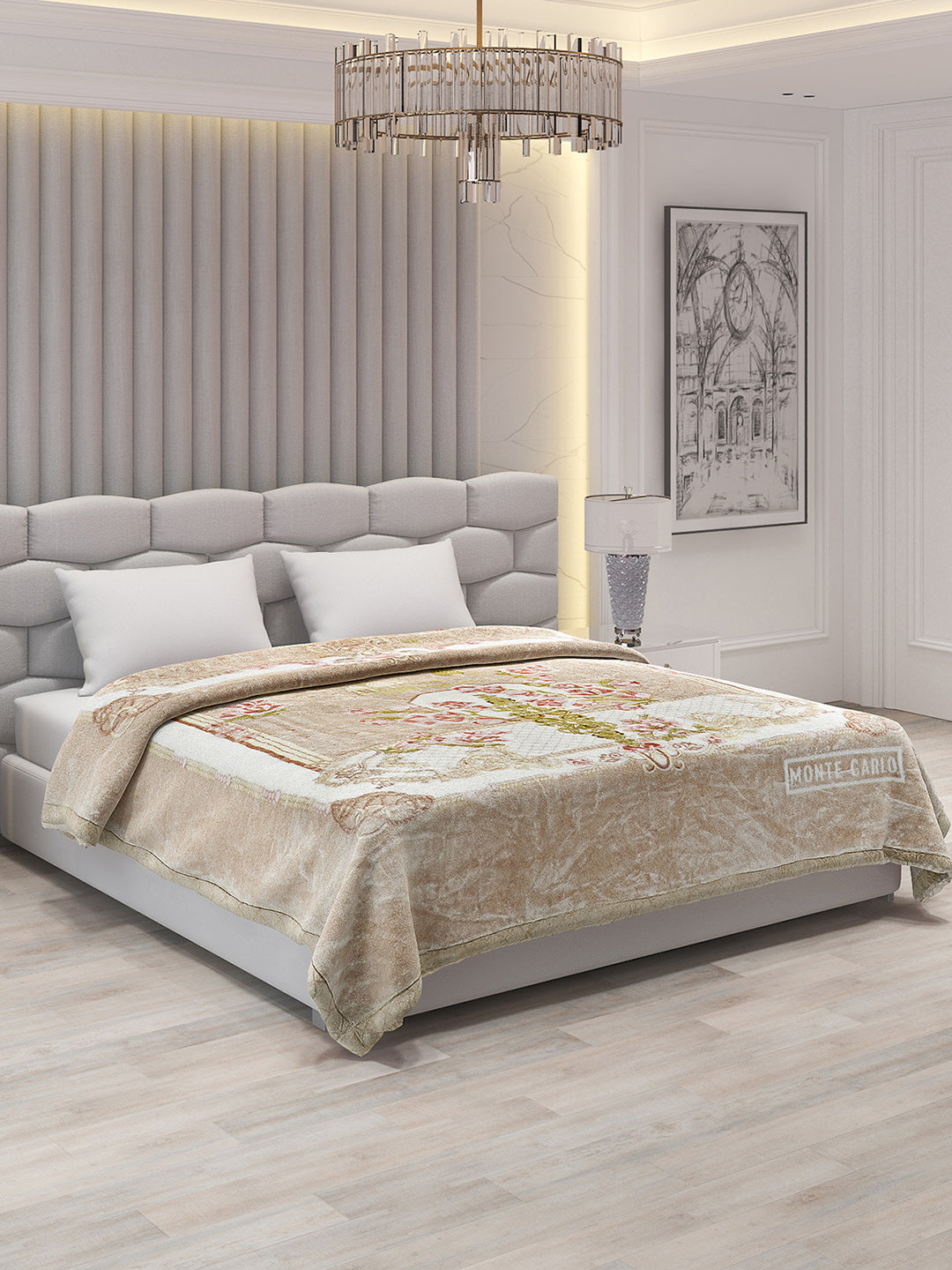 Printed Double Bed Blanket for Heavy Winter -3 Ply