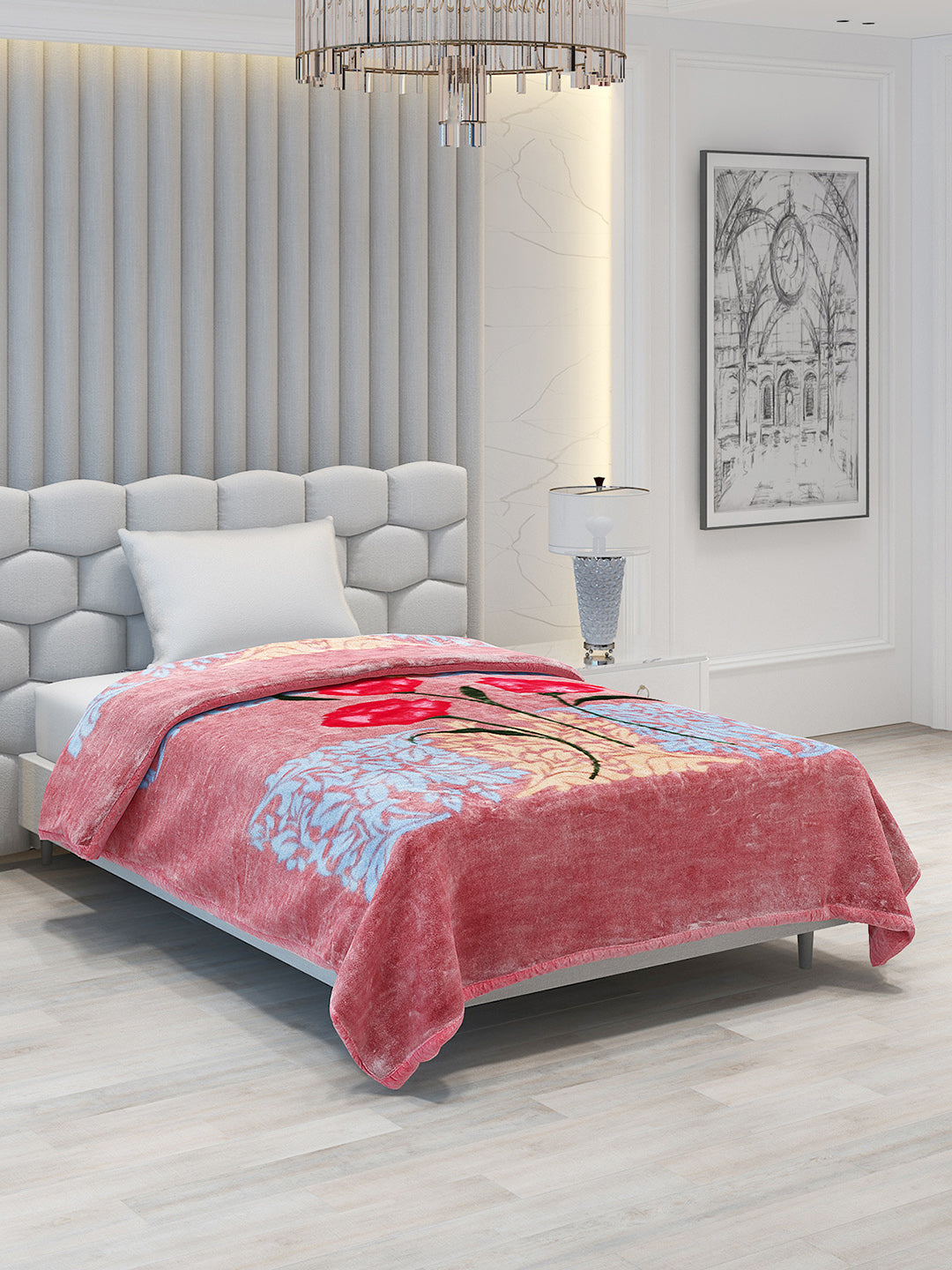 Printed Single Bed Blanket for Heavy Winter -1 Ply