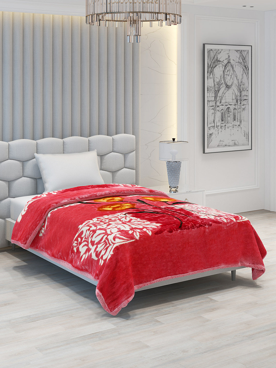 Printed Single Bed Blanket for Heavy Winter -1 Ply