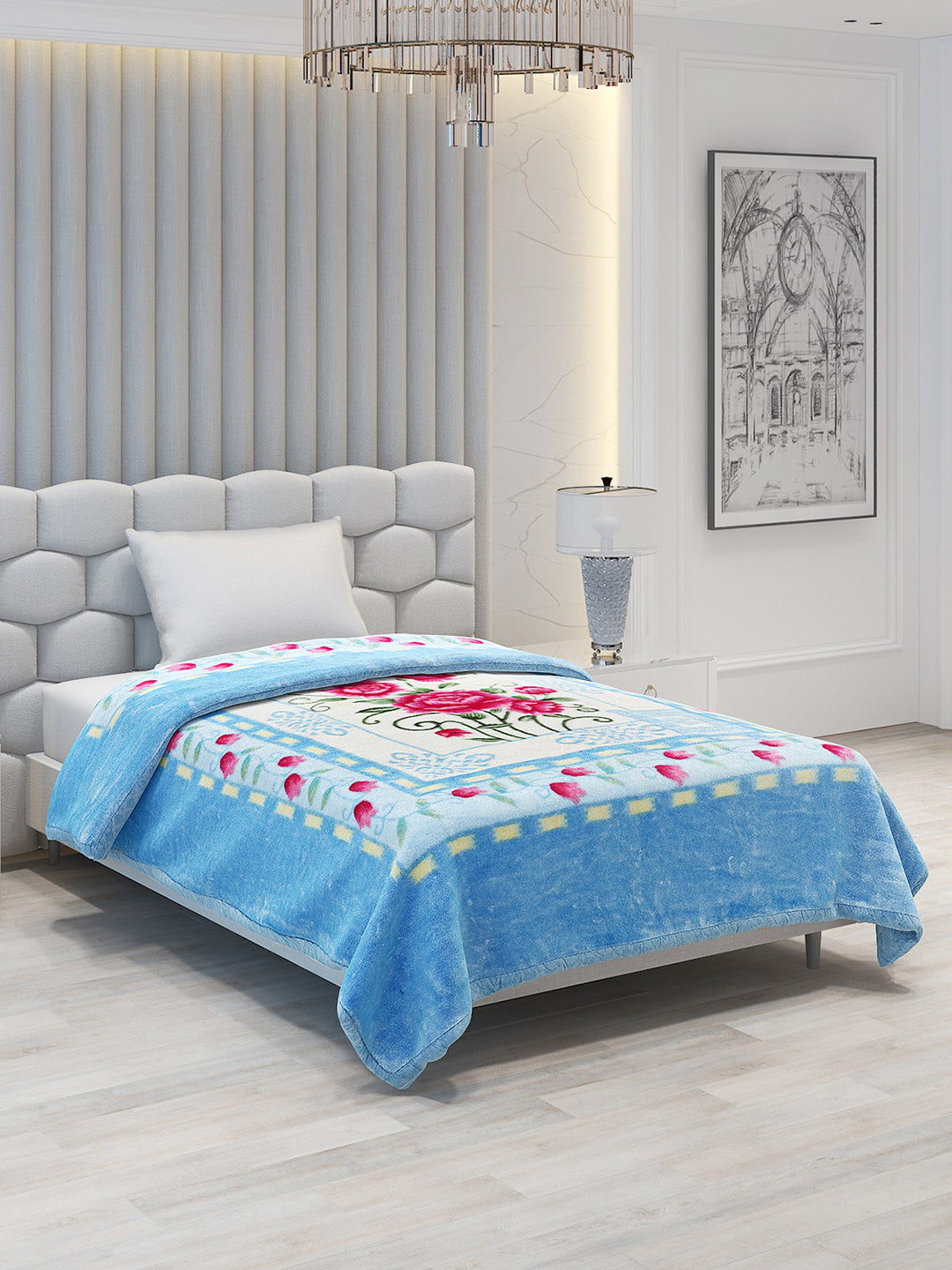Printed Single Bed Blanket for Heavy Winter -1 Ply