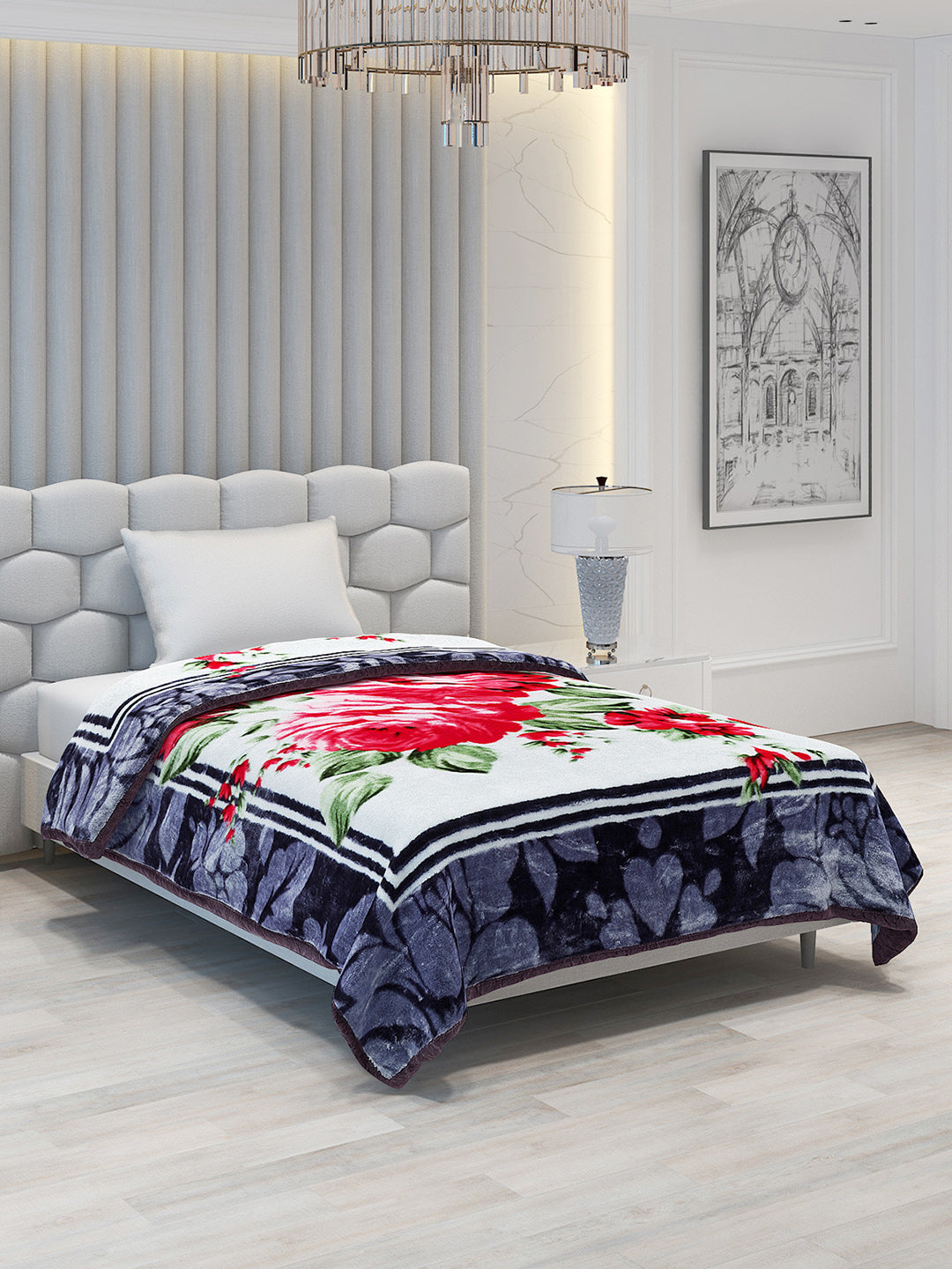 Printed Single Bed Blanket for Heavy Winter -1 Ply