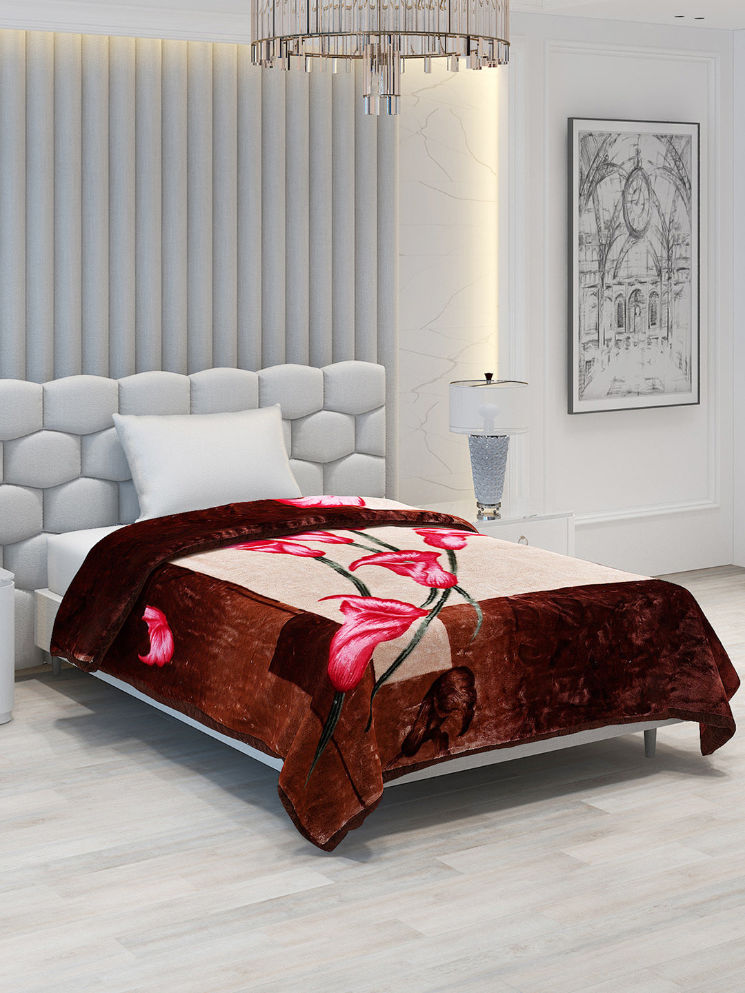 Printed Single Bed Blanket for Heavy Winter -1 Ply