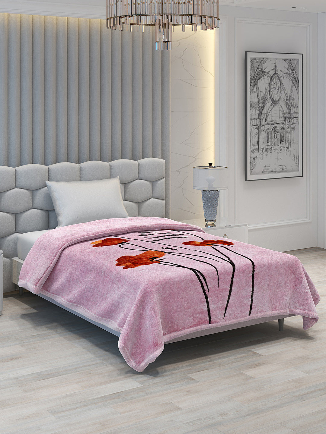 Printed Single Bed Blanket for Heavy Winter -1 Ply