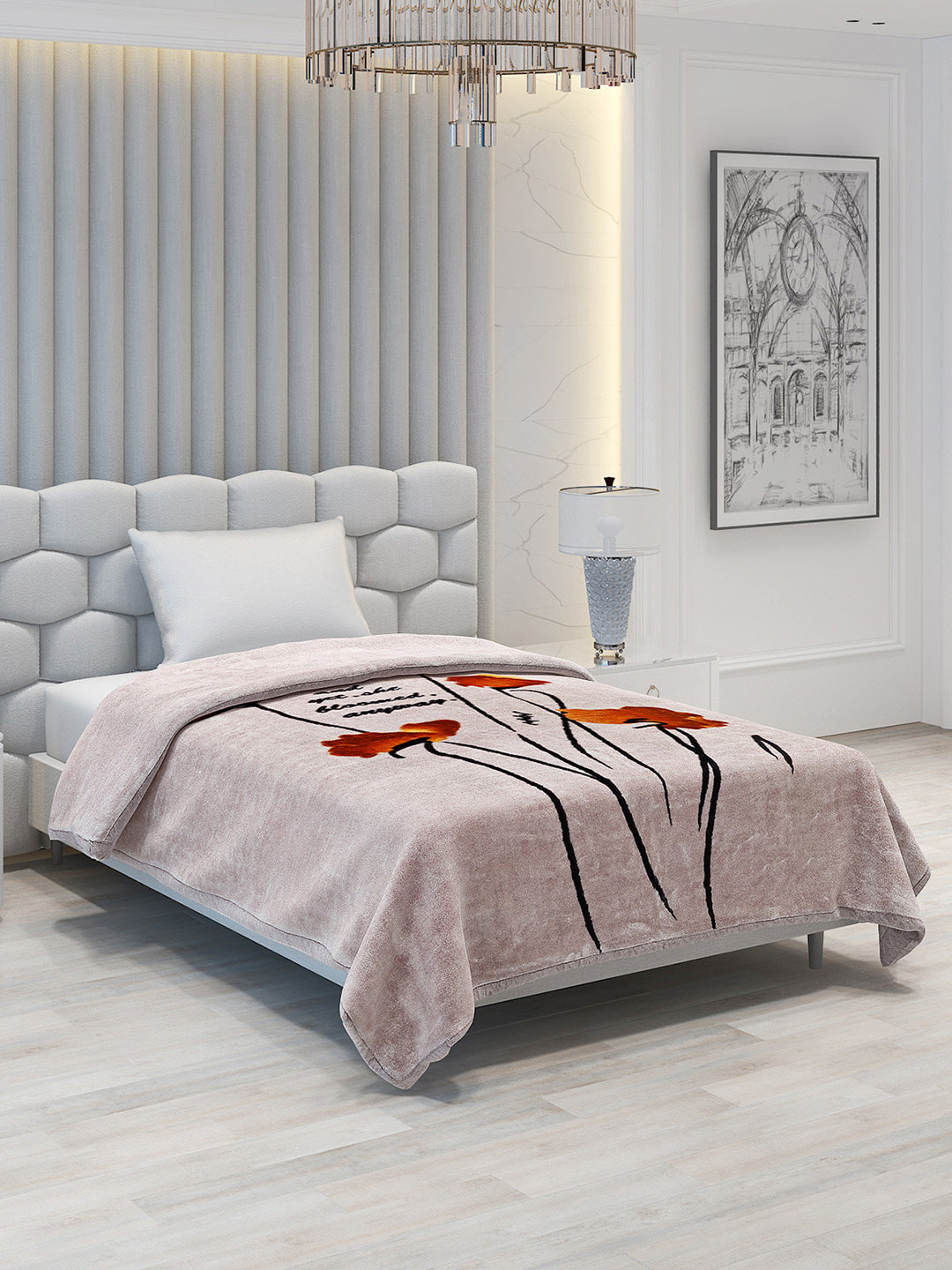 Printed Single Bed Blanket for Heavy Winter -1 Ply