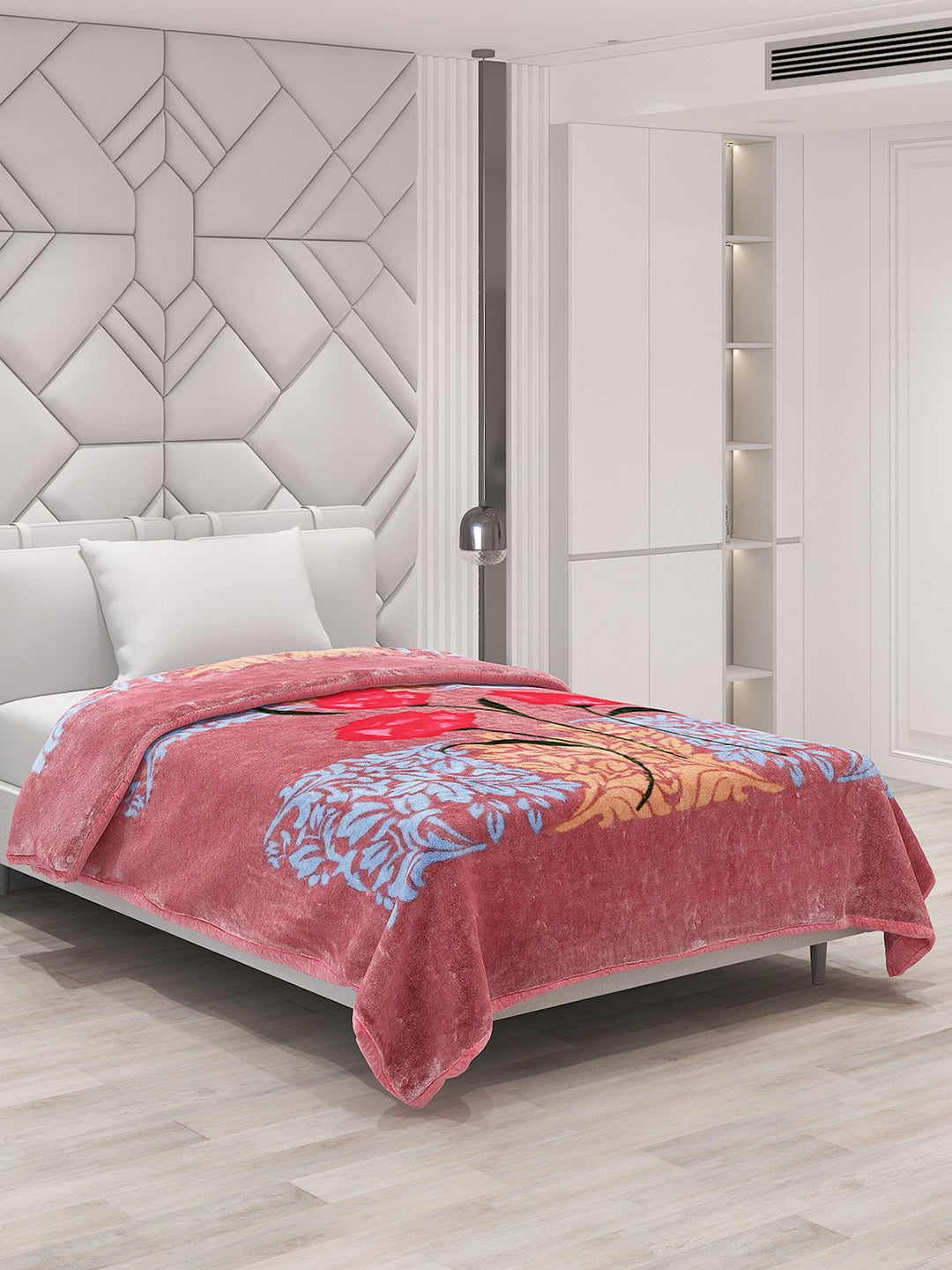 Buy Printed Single Bed Mink Blanket for Mild Winter -1 Ply Online