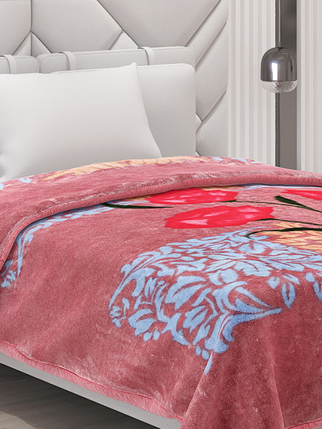 Printed Single Bed Mink Blanket for Mild Winter -1 Ply