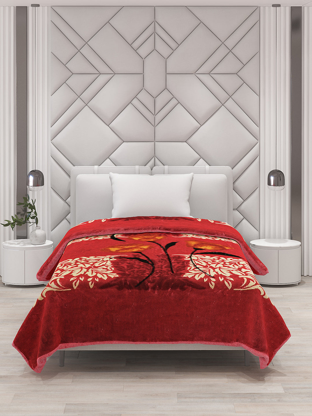 Printed Single Bed Mink Blanket for Mild Winter -1 Ply