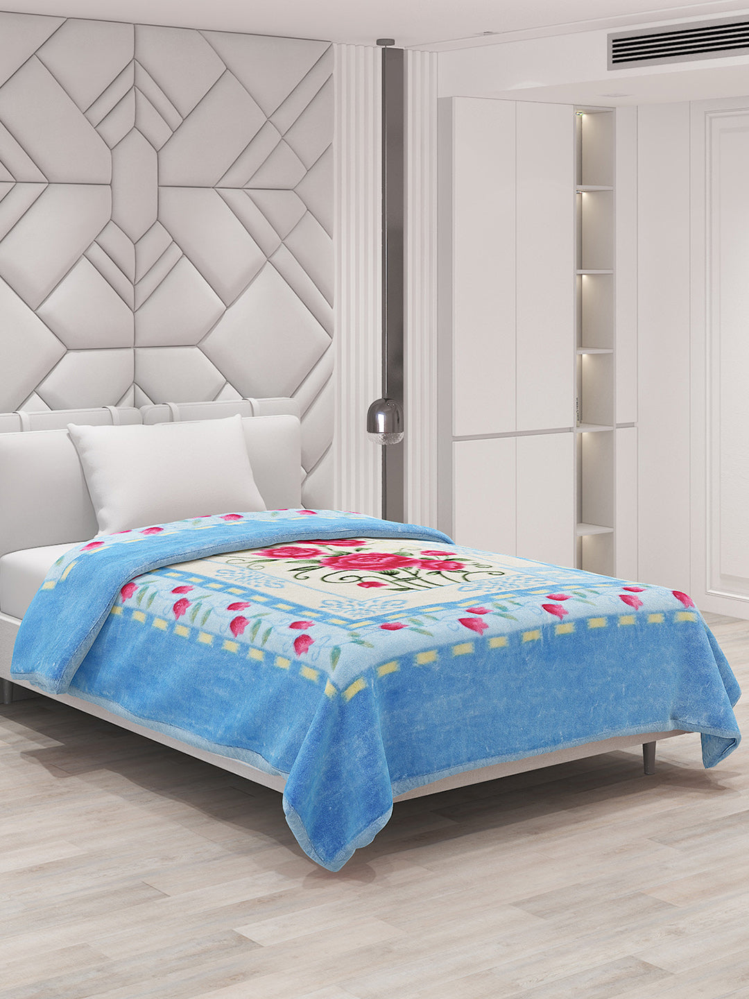 Printed Single Bed Mink Blanket for Mild Winter -1 Ply