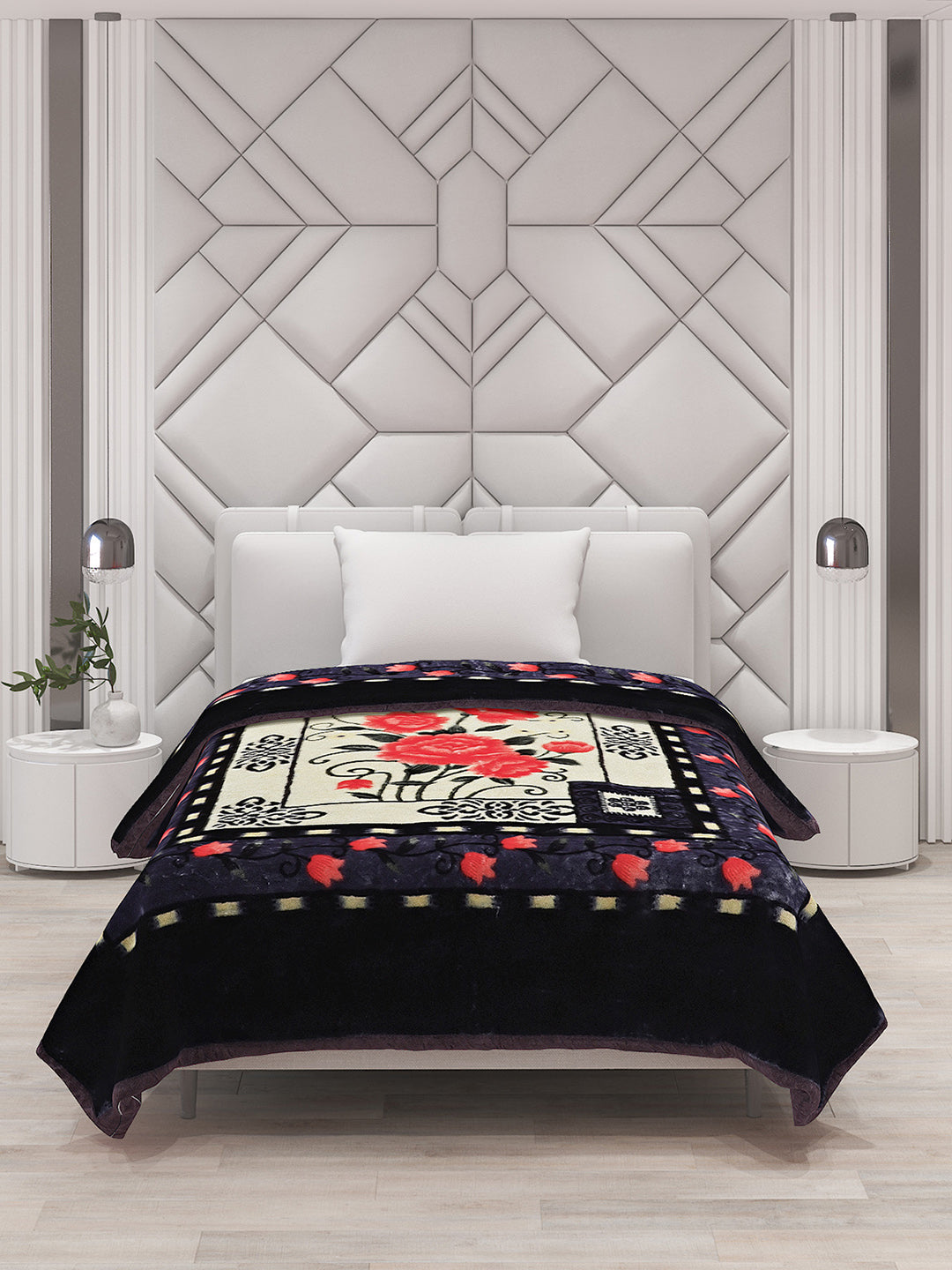 Printed Single Bed Mink Blanket for Mild Winter -1 Ply