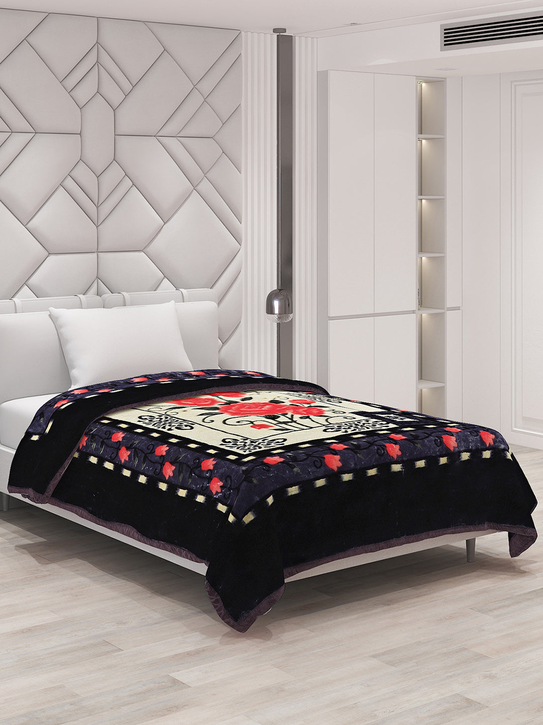 Printed Single Bed Mink Blanket for Mild Winter -1 Ply