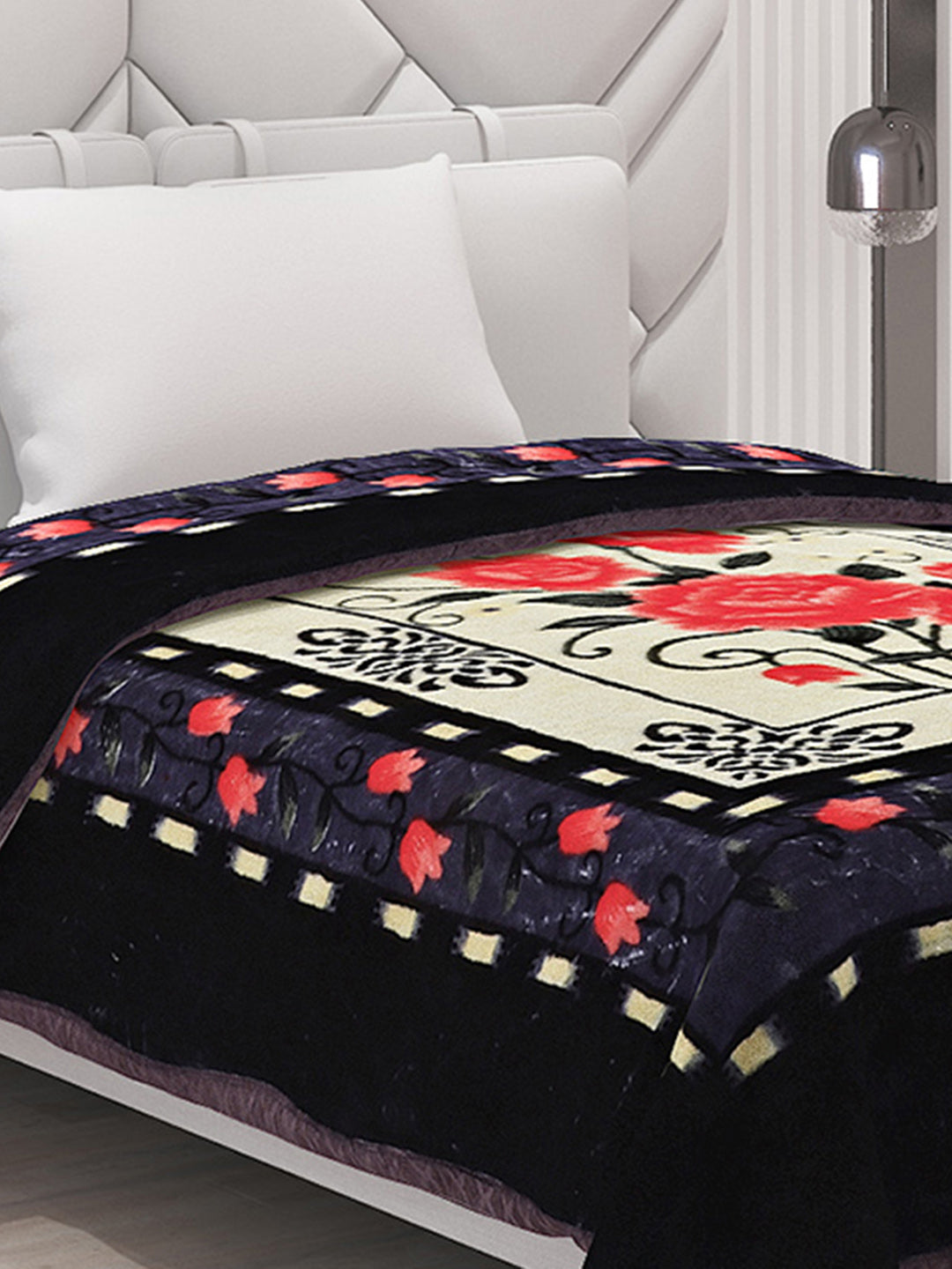 Printed Single Bed Mink Blanket for Mild Winter -1 Ply