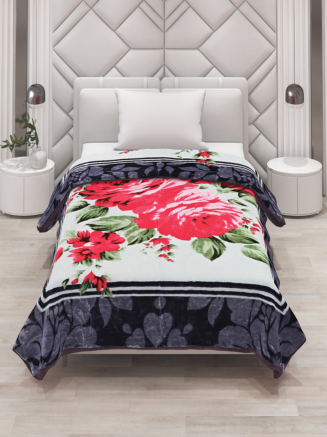 Printed Single Bed Mink Blanket for Mild Winter -1 Ply
