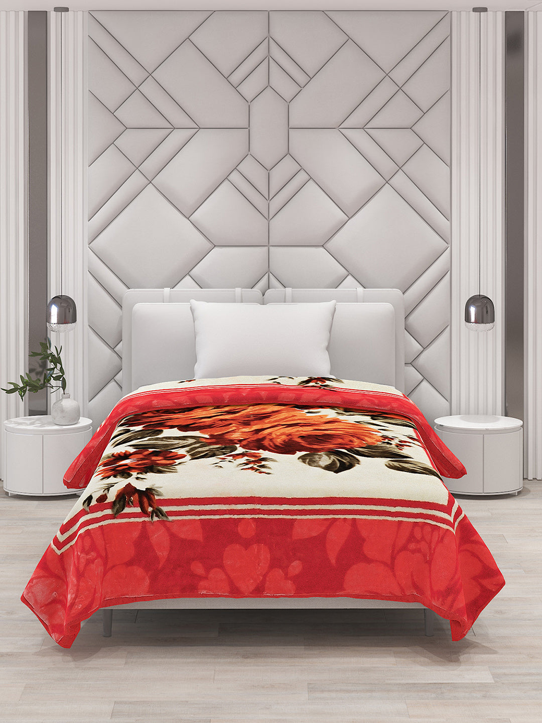 Printed Single Bed Mink Blanket for Mild Winter -1 Ply