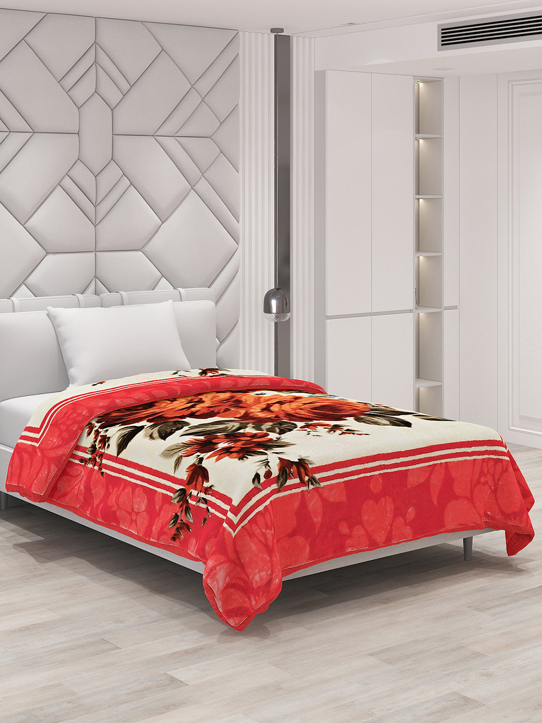 Printed Single Bed Mink Blanket for Mild Winter -1 Ply