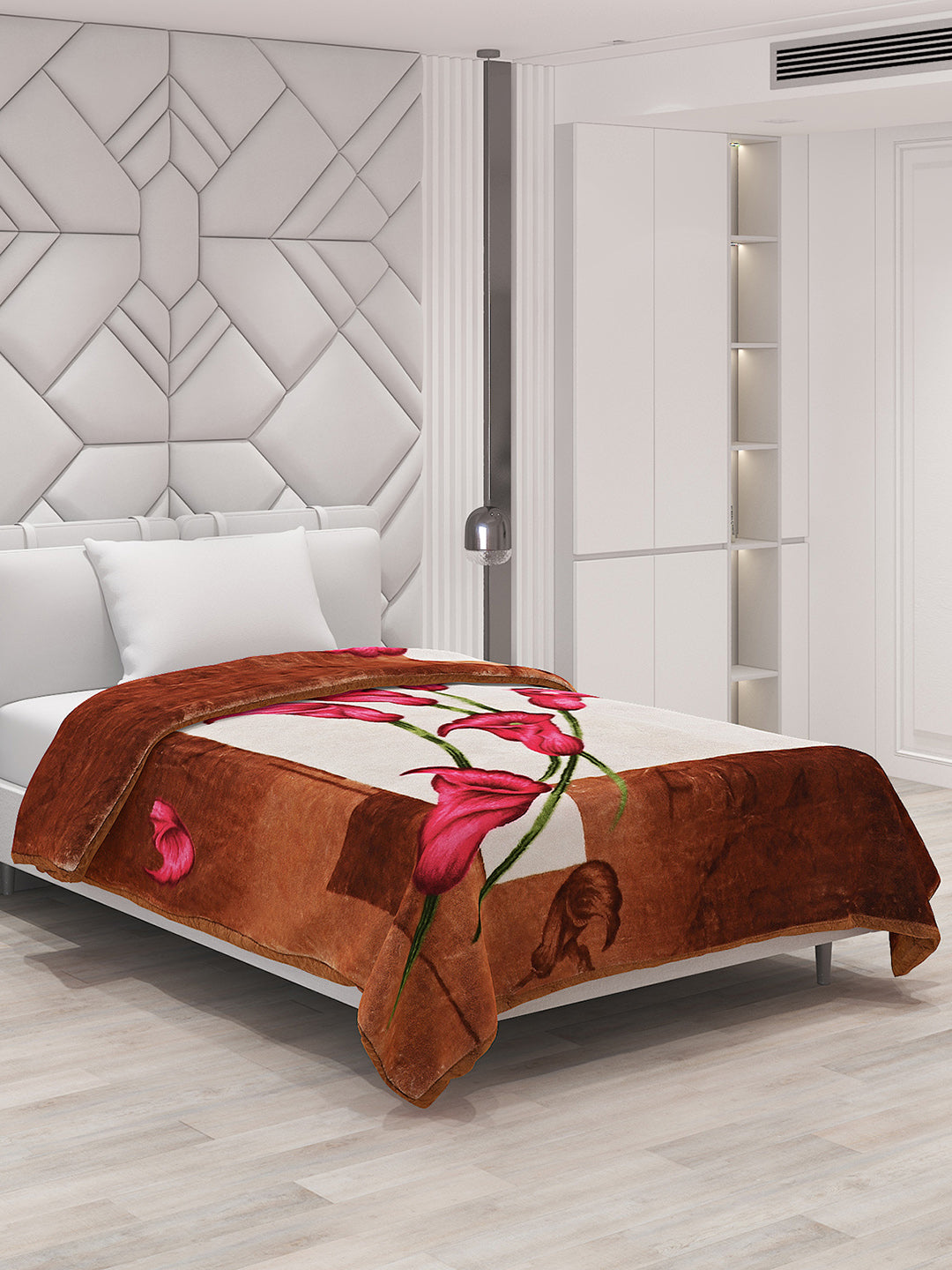 Printed Single Bed Mink Blanket for Mild Winter -1 Ply