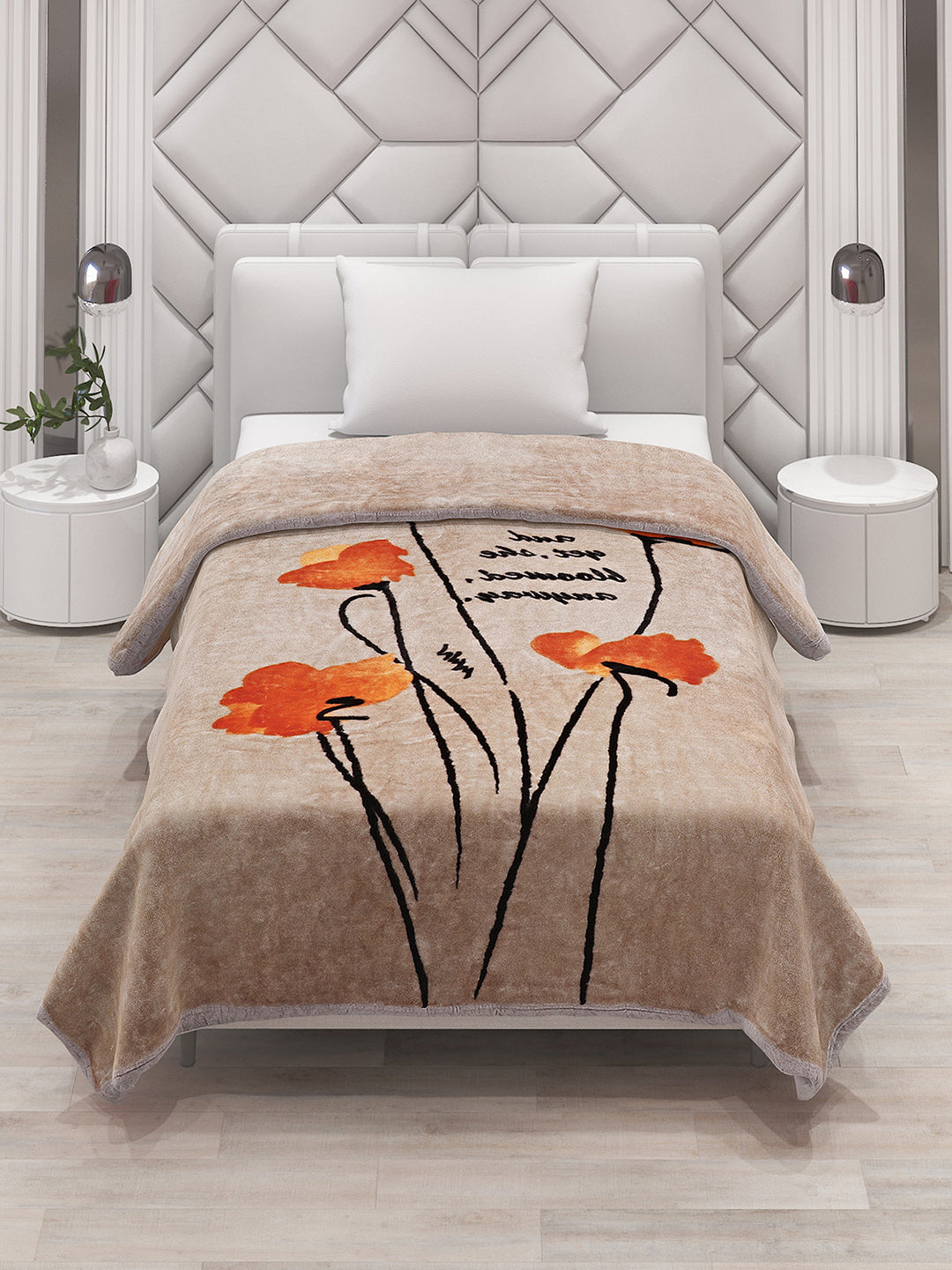 Printed Single Bed Mink Blanket for Mild Winter -1 Ply