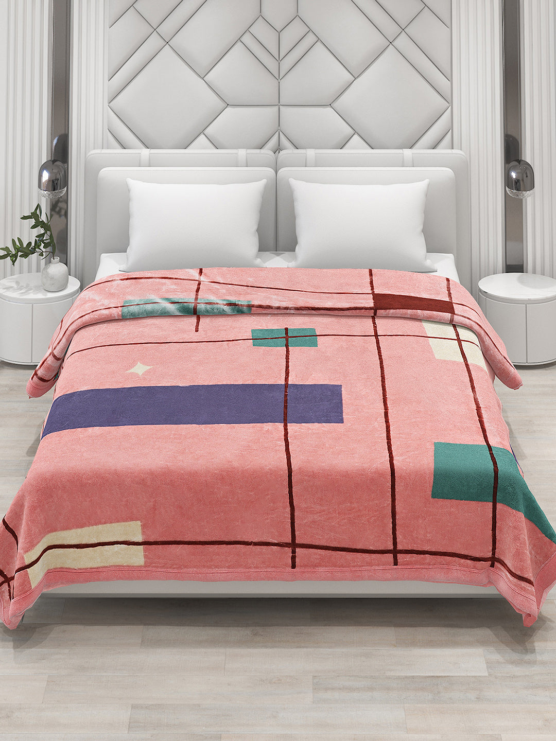 Printed Double Bed Blanket for Heavy Winter -2 Ply