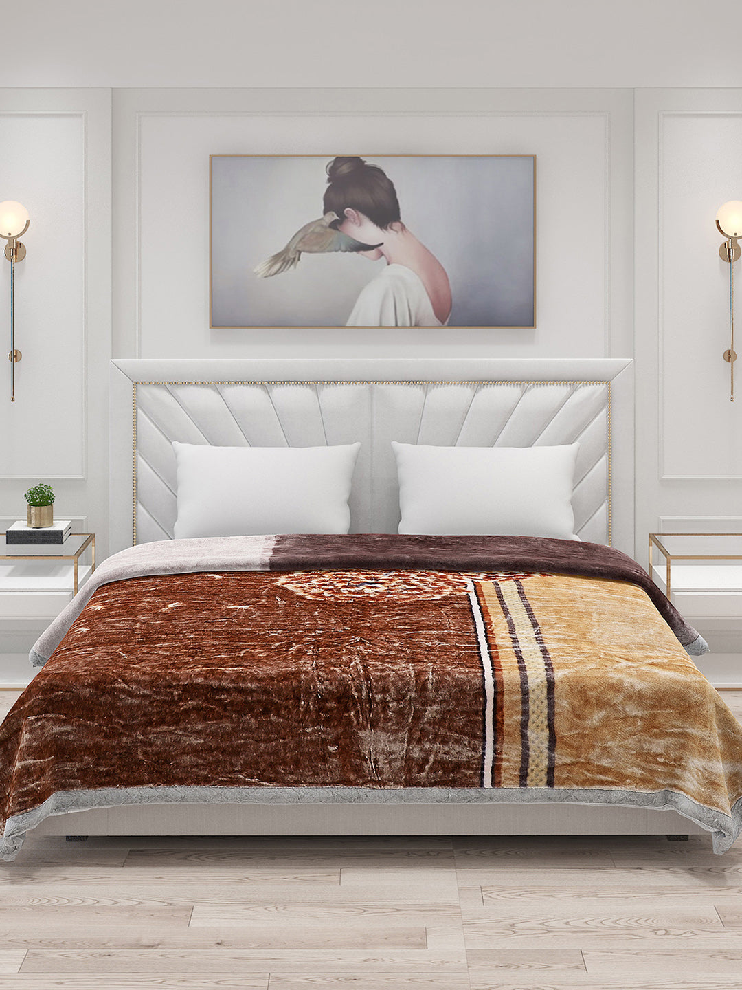 Printed Double Bed Blanket for Heavy Winter -2 Ply