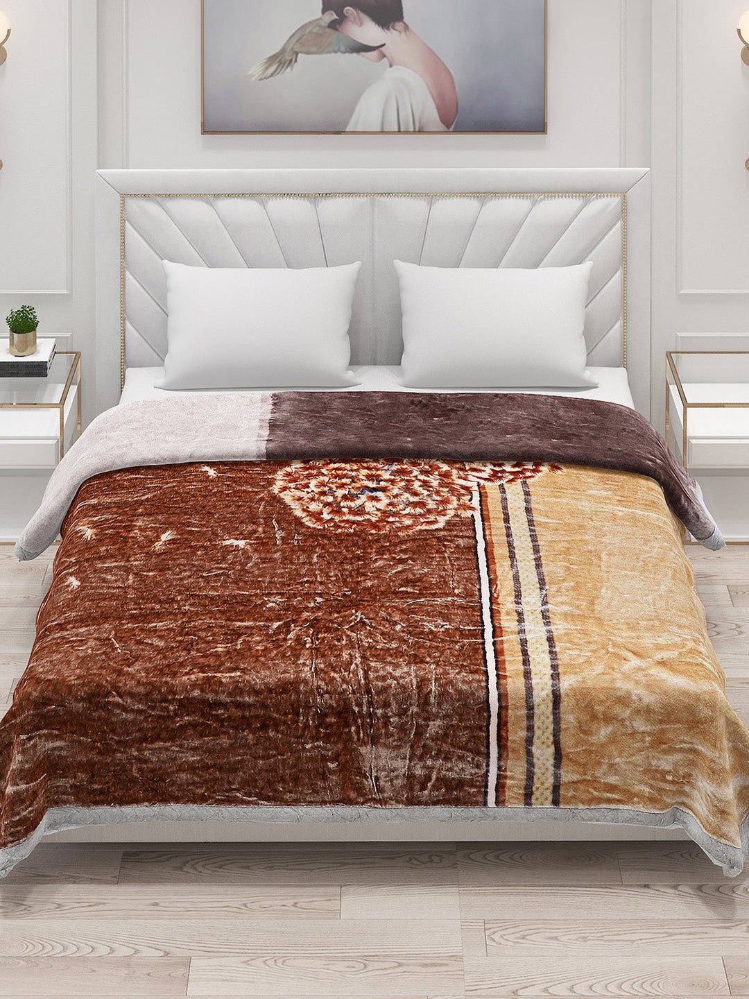 Printed Double Bed Blanket for Heavy Winter -2 Ply