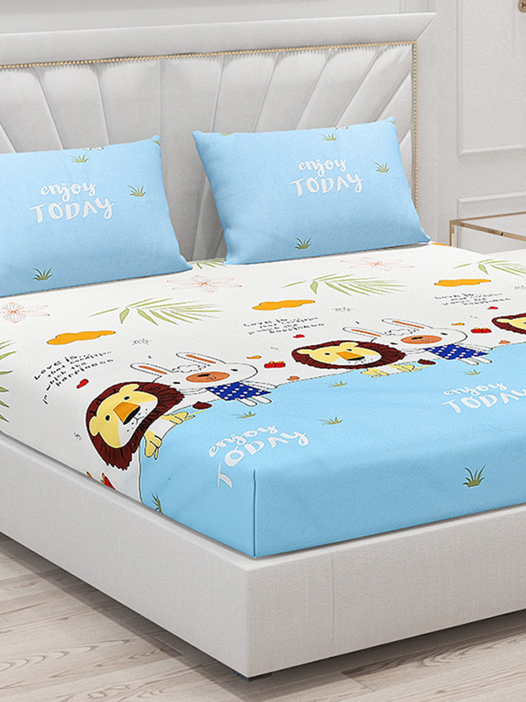 120 GSM Polyester Double Bed Bedsheet with 2 Pillow Covers - Updated - Updated - Updated