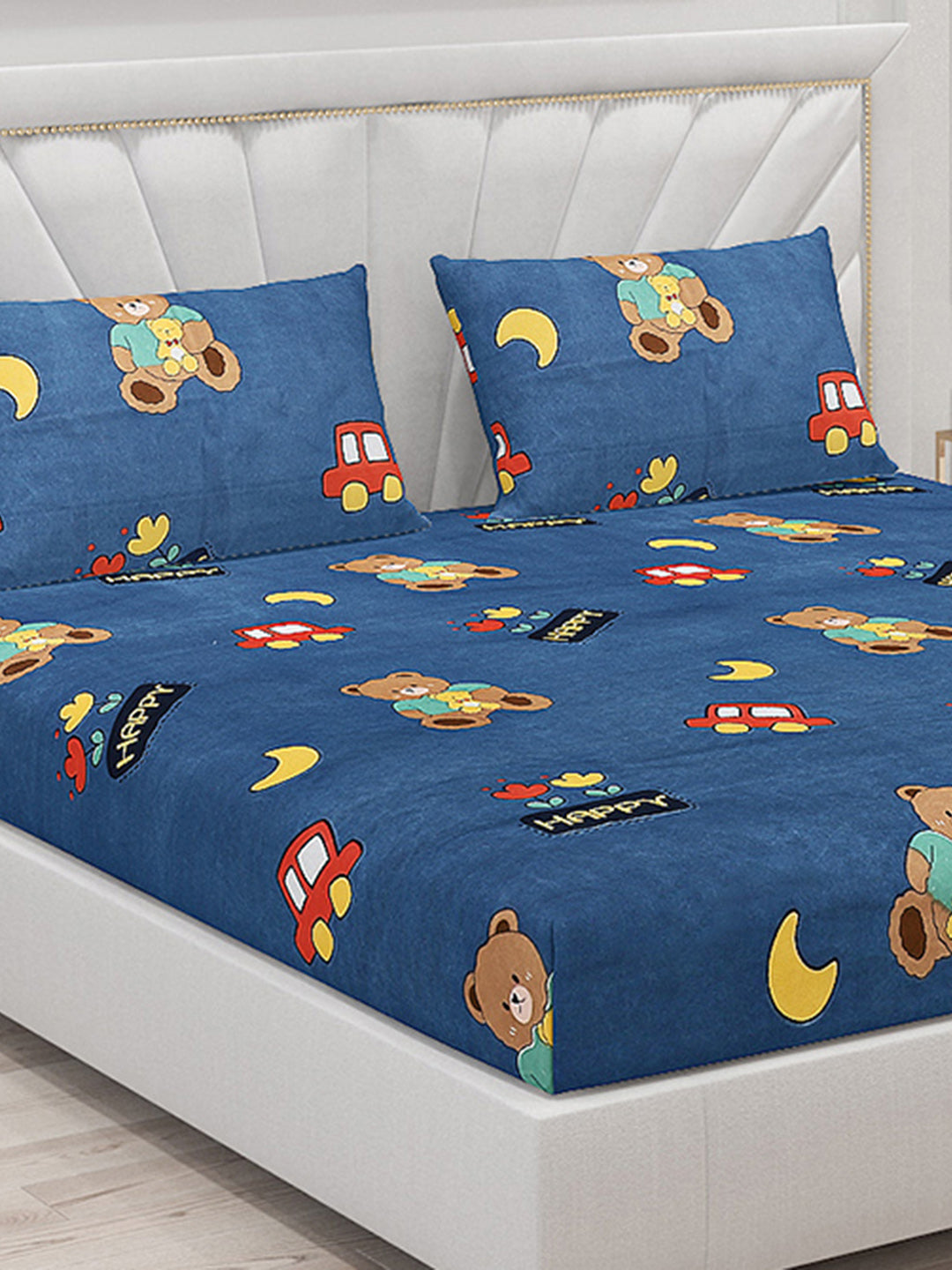 120 GSM Polyester Double Bed Bedsheet with 2 Pillow Covers - Updated - Updated